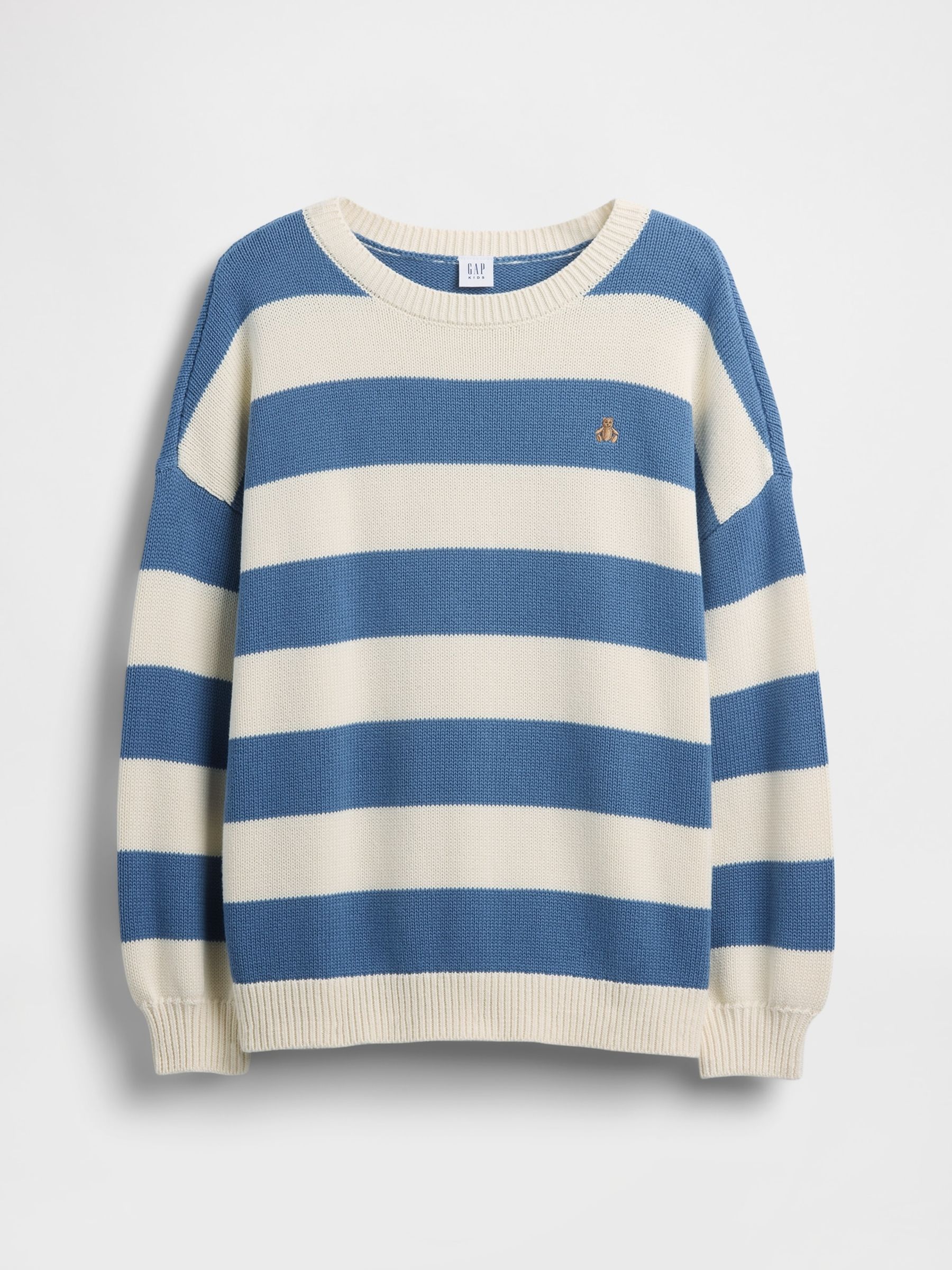 Blue stripe Oversized Longline Jumper - Image 4 of 5