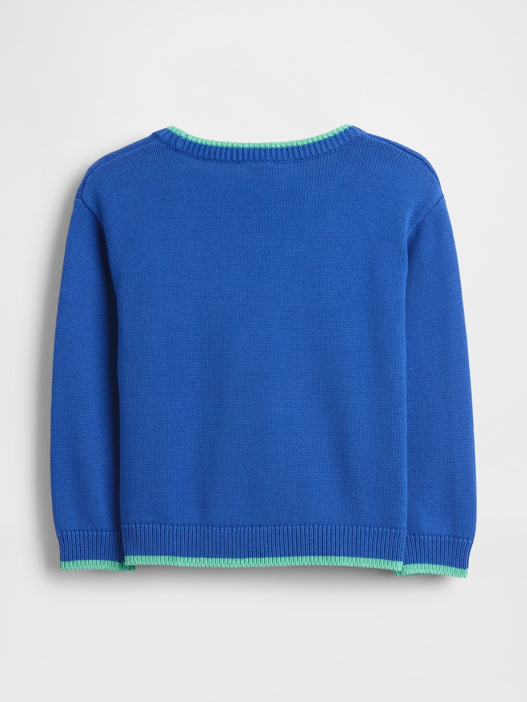 Blue Dinosaur Shaker-Stitch Jumper - Image 2 of 2