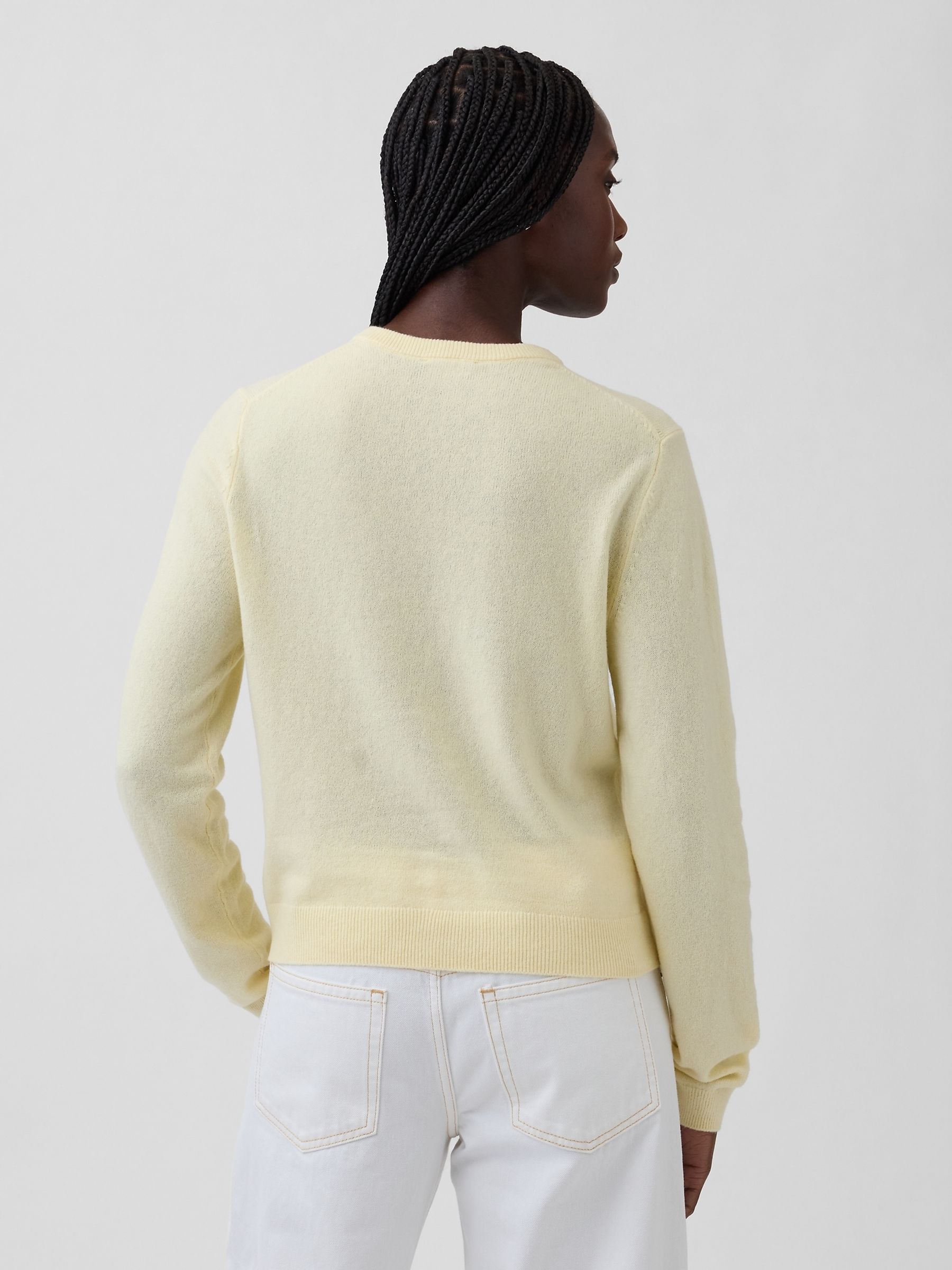 CashSoft Yellow Cropped Cardigan - Image 2 of 4