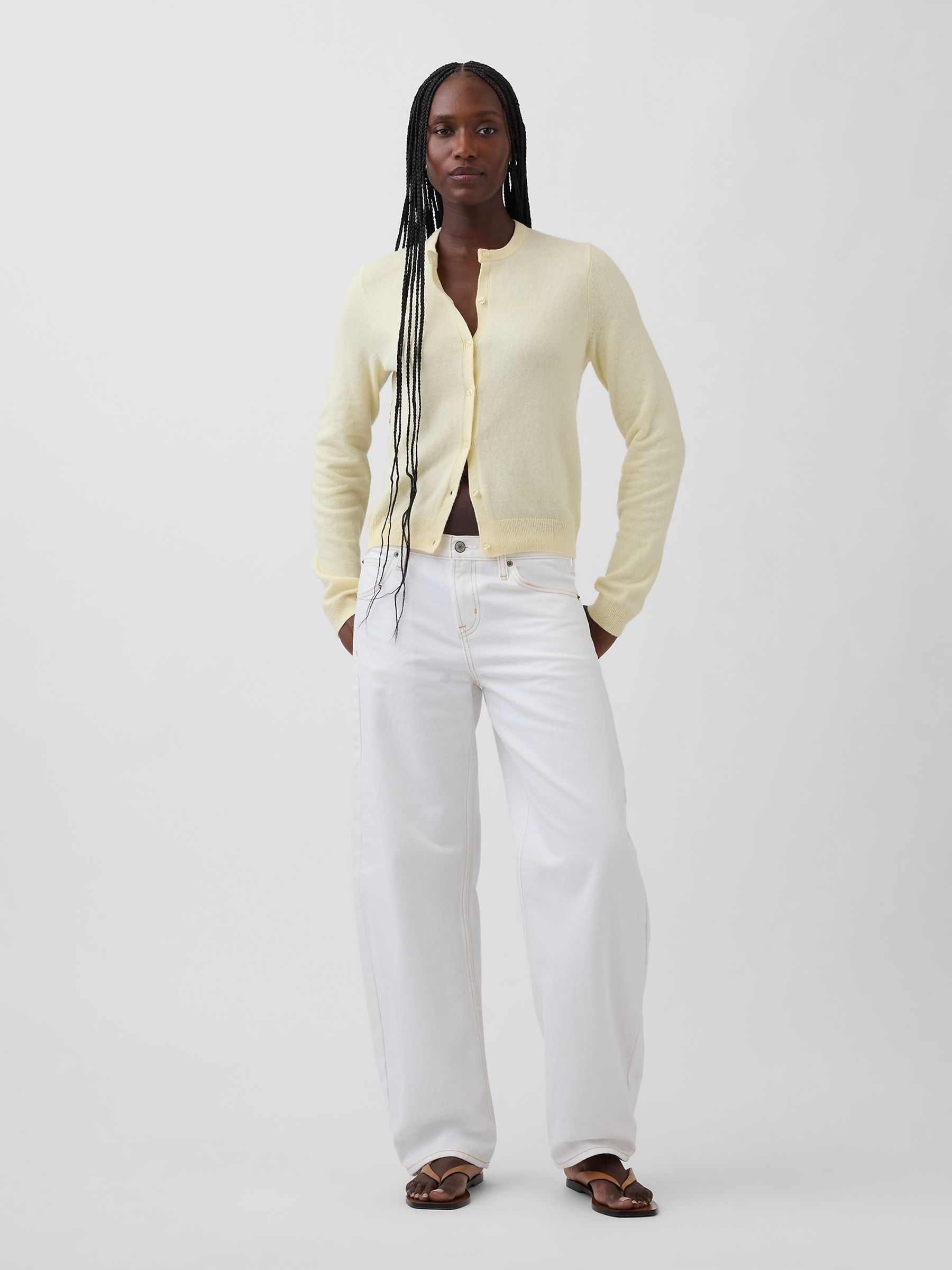 CashSoft Yellow Cropped Cardigan - Image 3 of 4