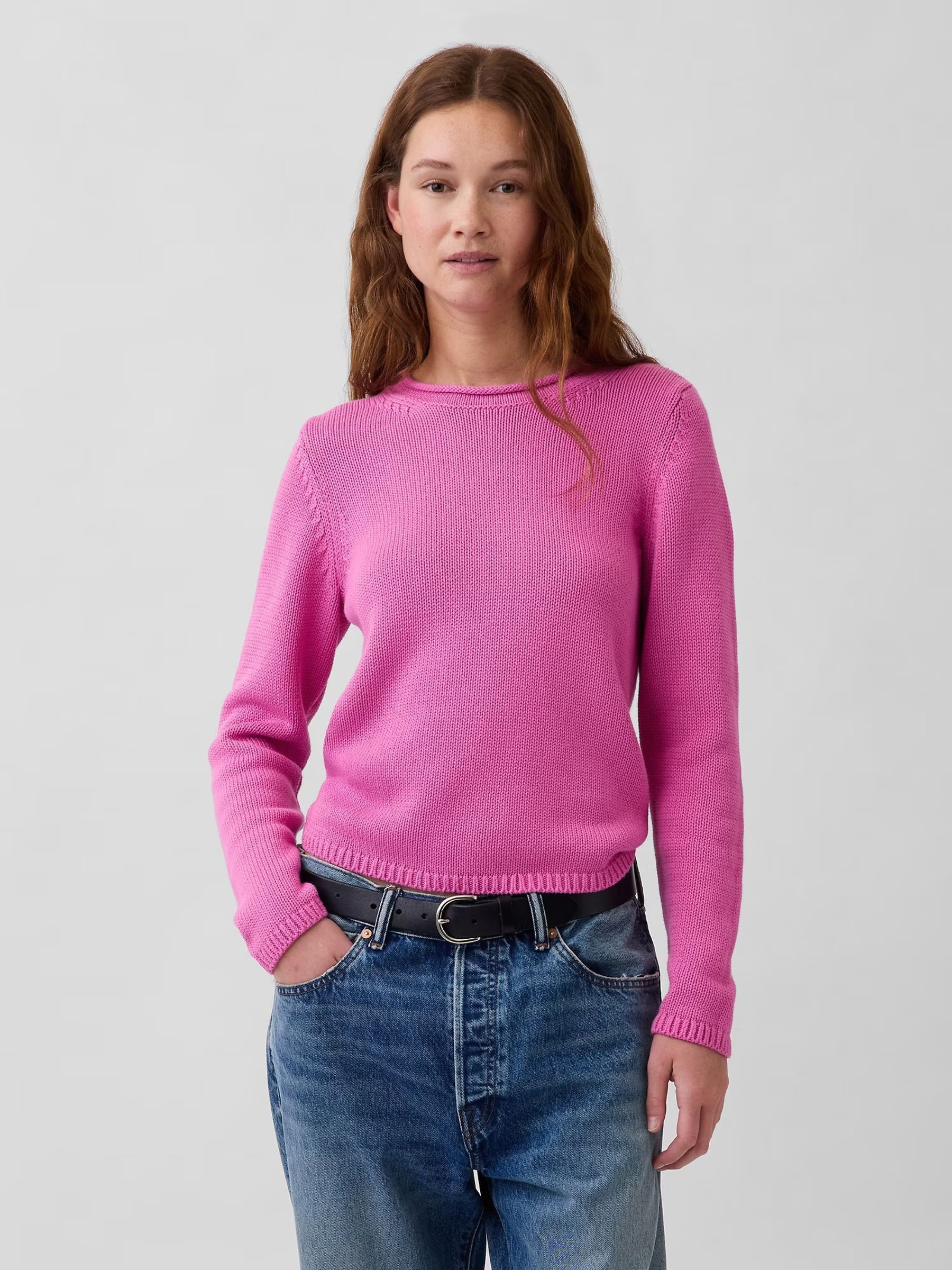 Pink Cotton Rollneck Jumper - Image 1 of 5 Pink Cotton Rollneck Jumper - Image 1 of 5