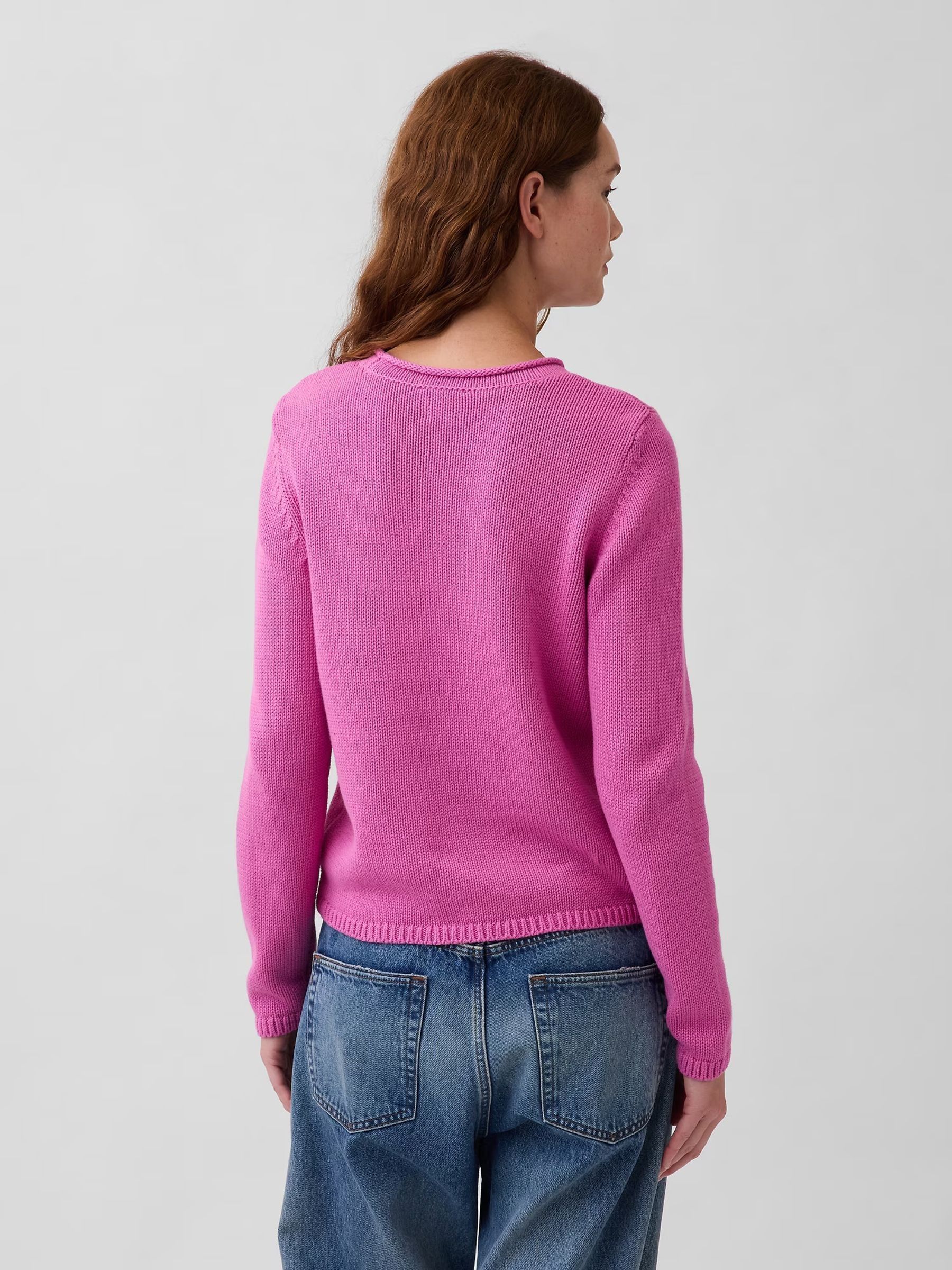 Pink Cotton Rollneck Jumper - Image 2 of 5 Pink Cotton Rollneck Jumper - Image 2 of 5