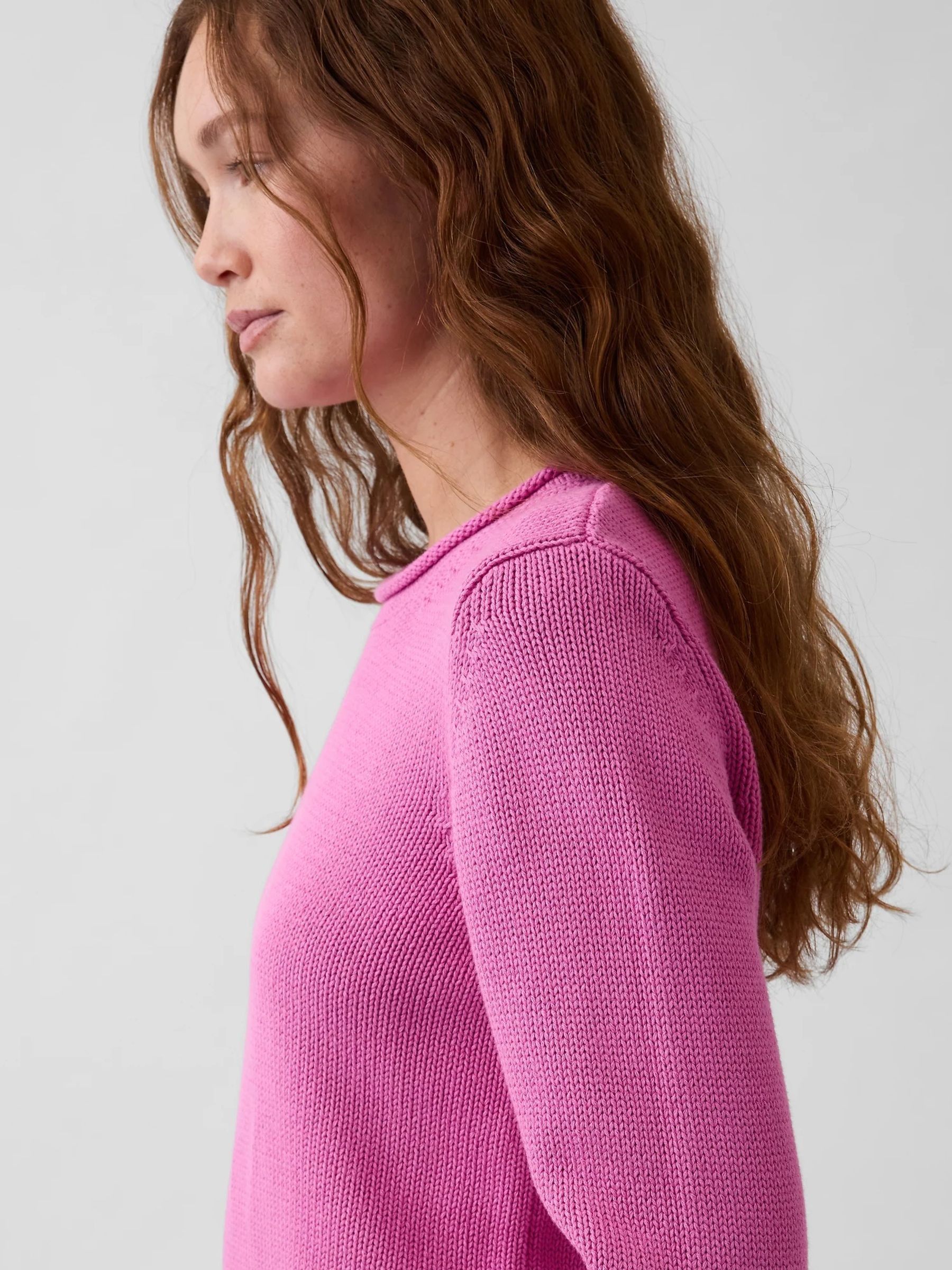 Pink Cotton Rollneck Jumper - Image 4 of 5