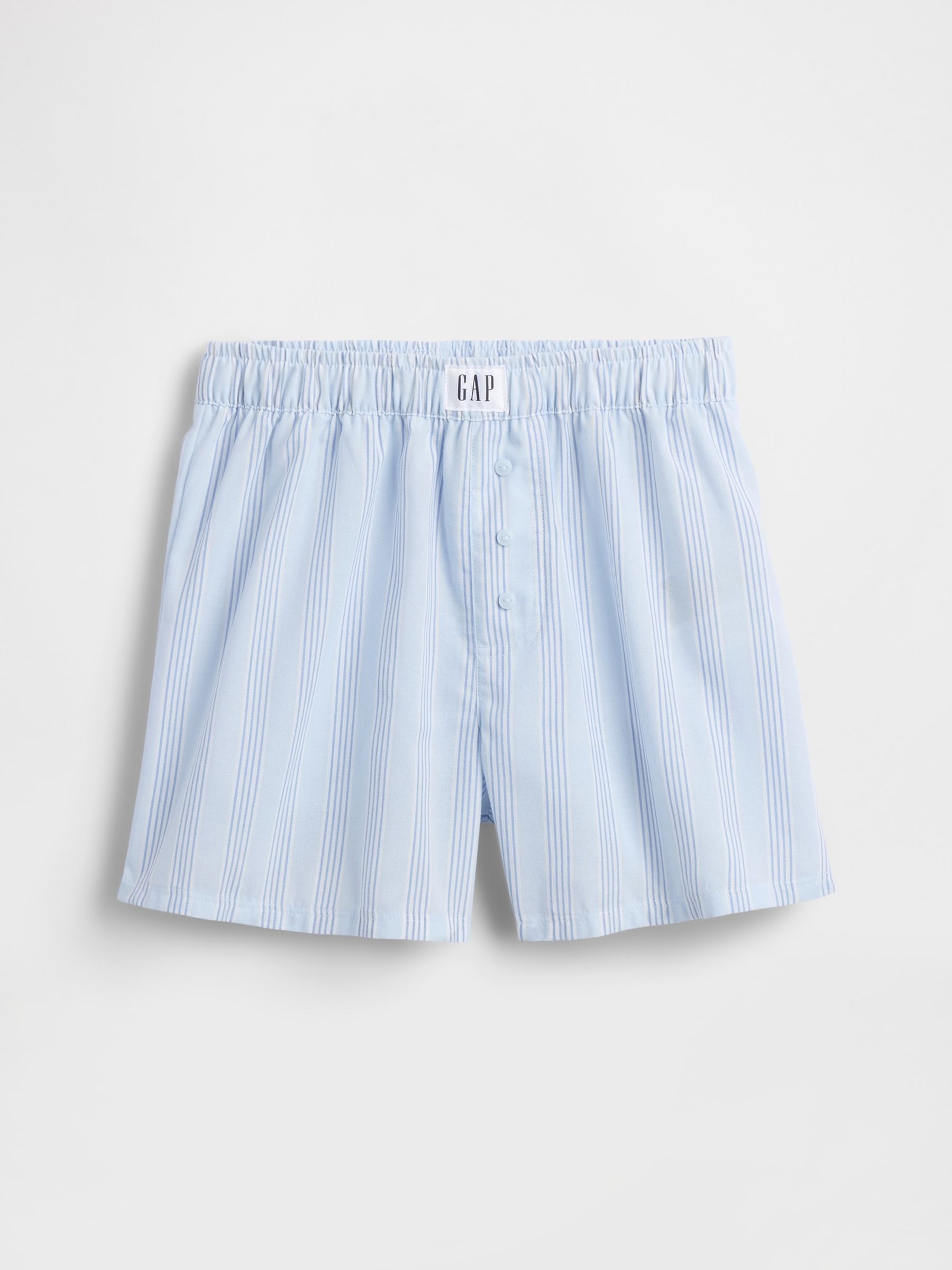 Blue stripe Poplin pyjama Boxer Shorts - Image 1 of 2