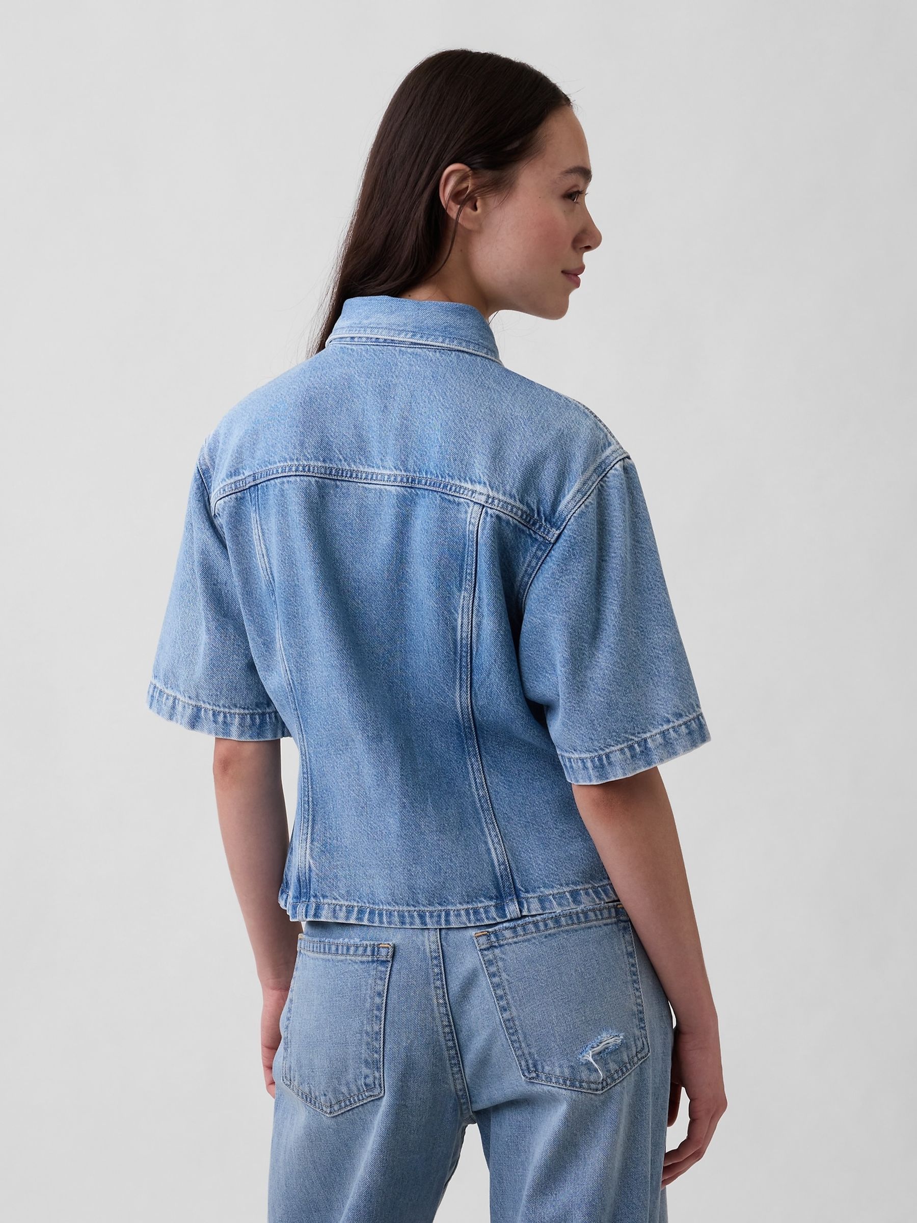 Light Wash UltraSoft Denim Pocket Shirt - Image 2 of 4