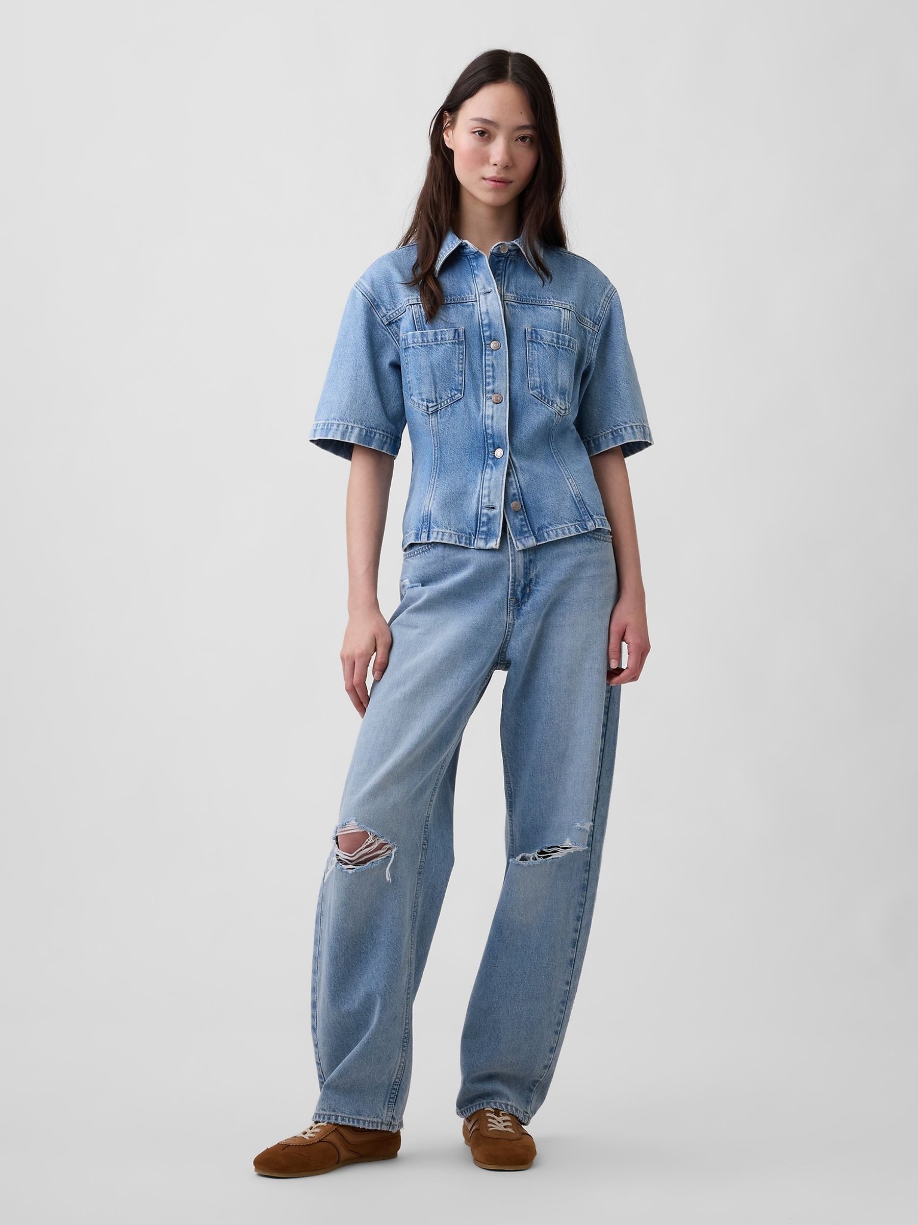 Light Wash UltraSoft Denim Pocket Shirt - Image 3 of 4