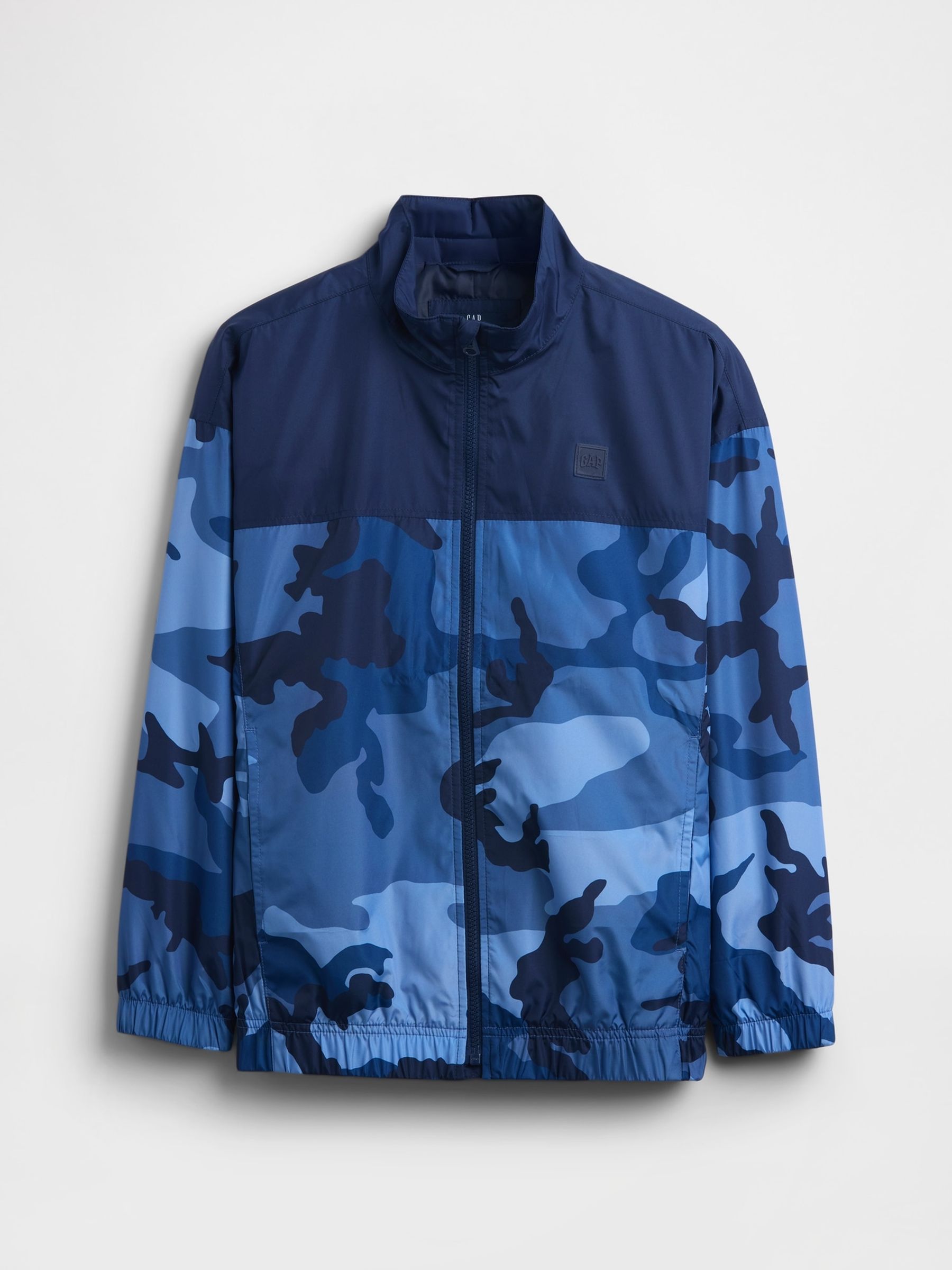 Blue Colourblock Camo Windbreaker - Image 3 of 4
