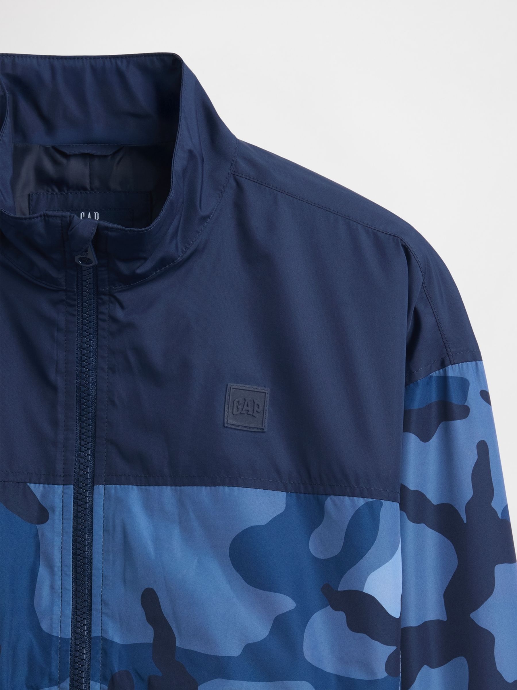 Blue Colourblock Camo Windbreaker - Image 4 of 4