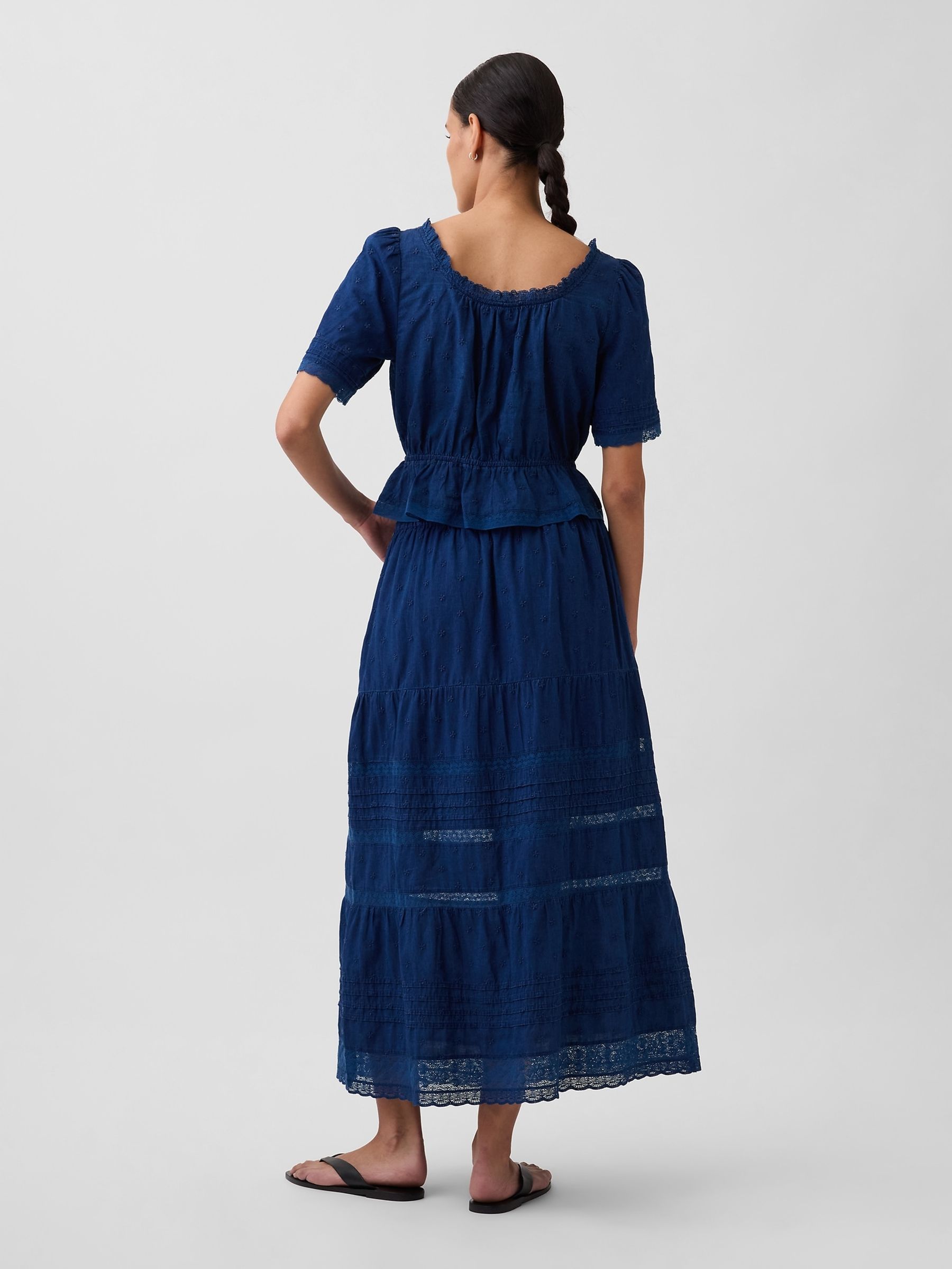 Blue Lace-Trim Maxi Skirts - Image 2 of 5