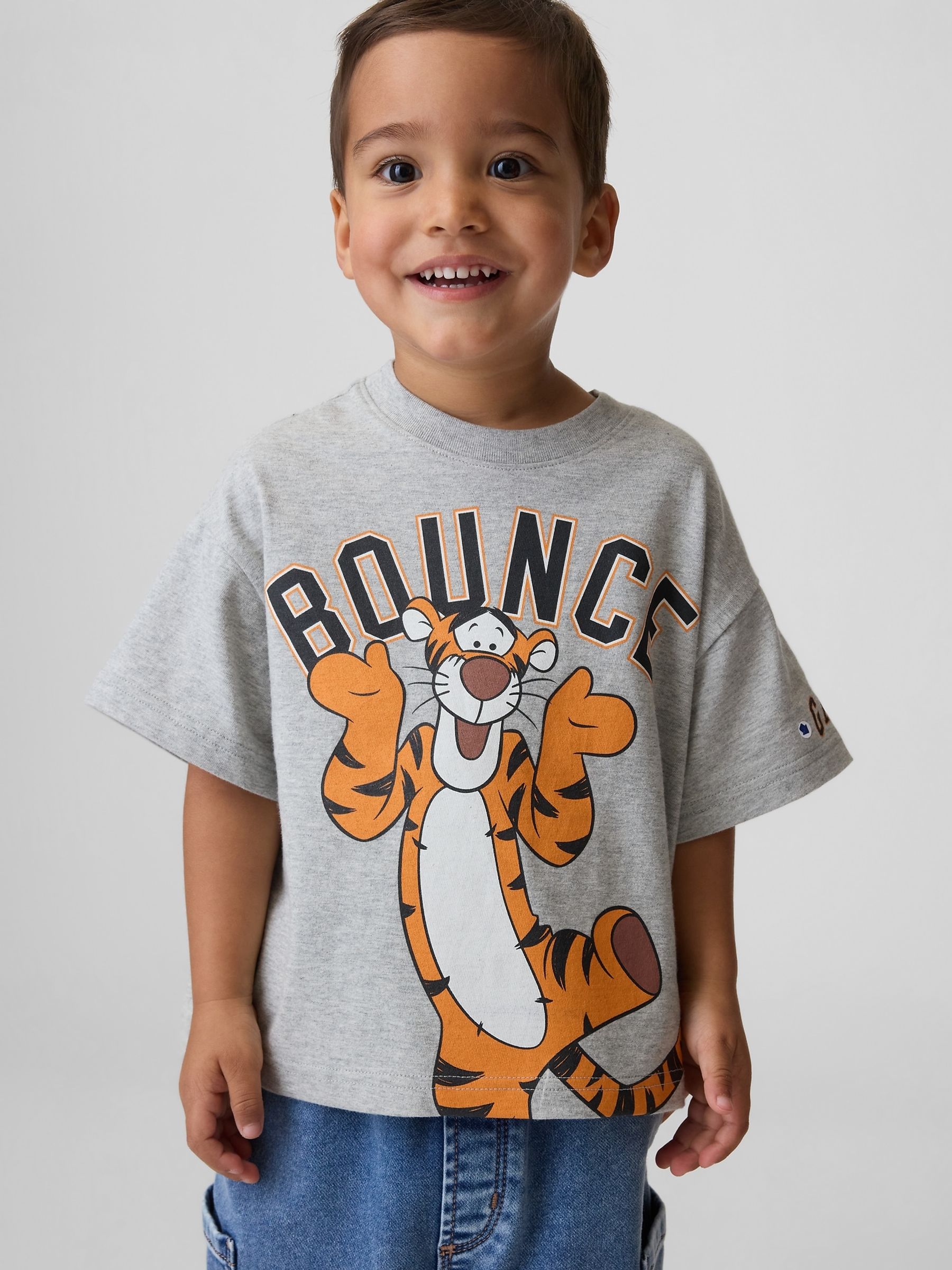 Grey Tigger Winnie The Pooh Oversized Graphic T-Shirt - Image 1 of 3