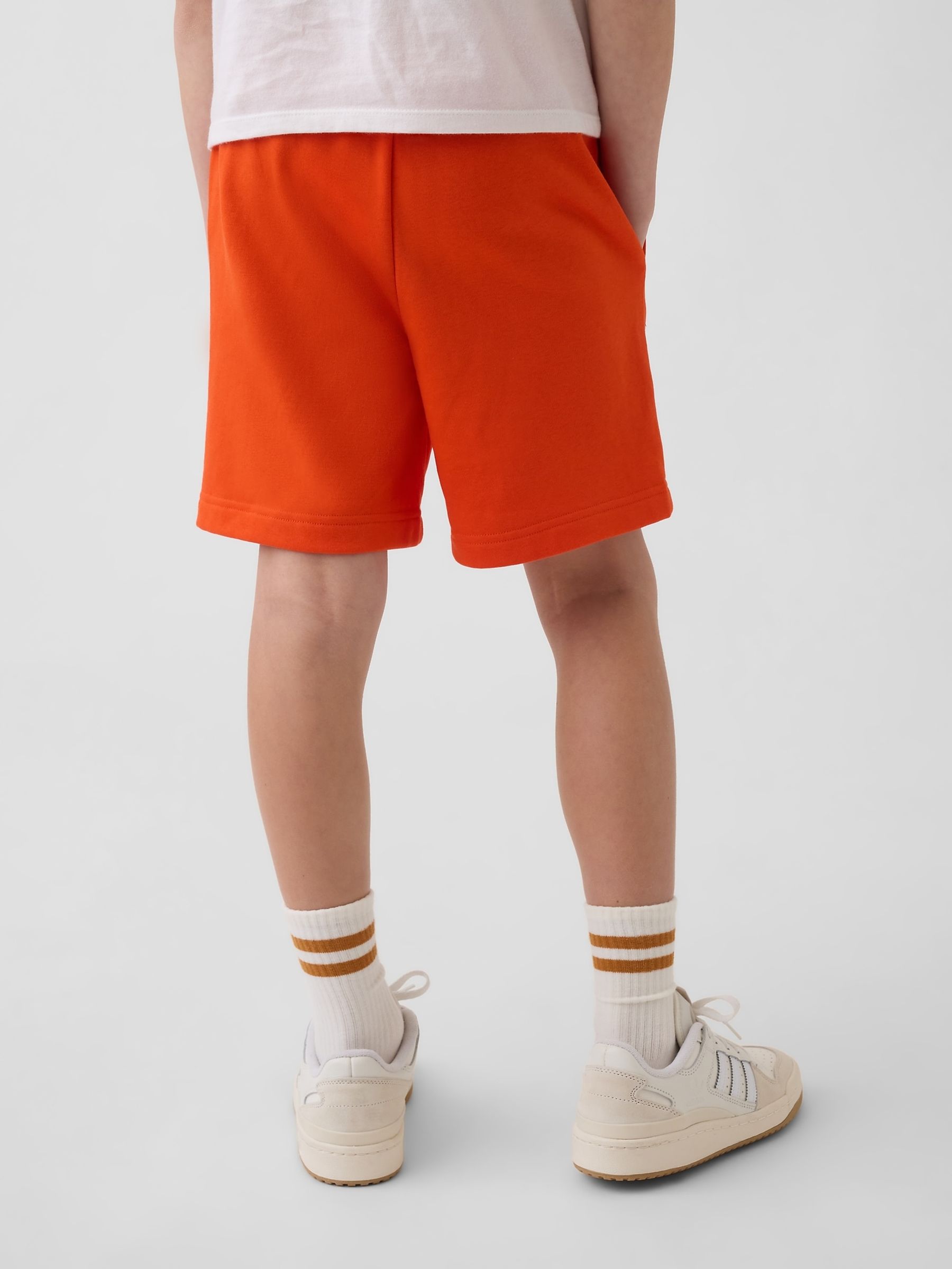 Orange Relaxed Logo French Terry Pull On Shorts - Image 2 of 5
