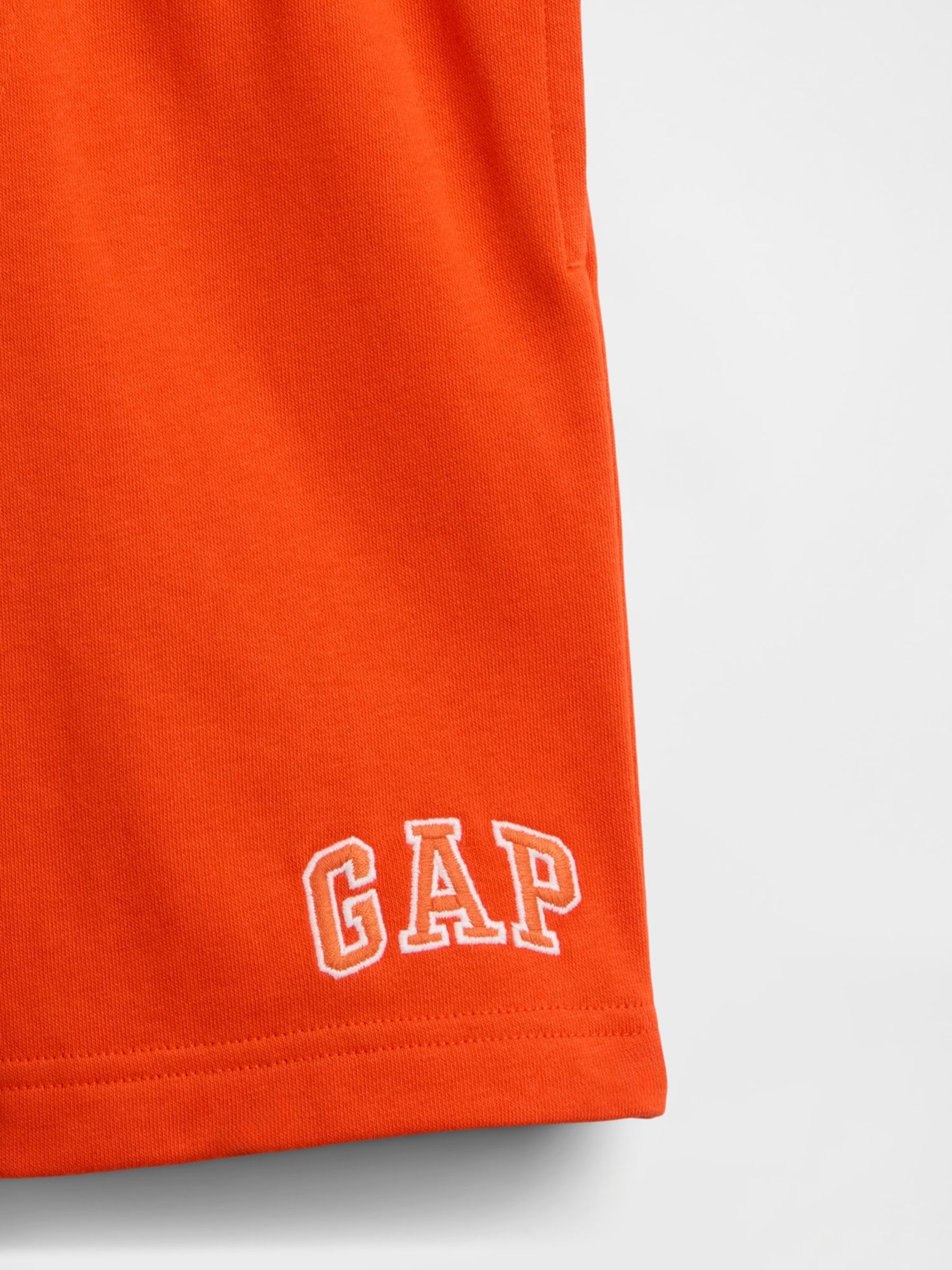 Orange Relaxed Logo French Terry Pull On Shorts - Image 5 of 5
