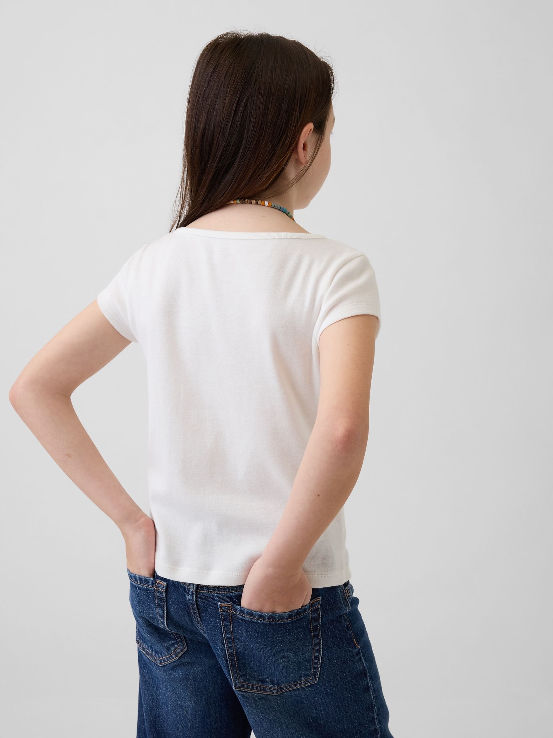 White Cap-Sleeve Fitted T-Shirt - Image 2 of 4