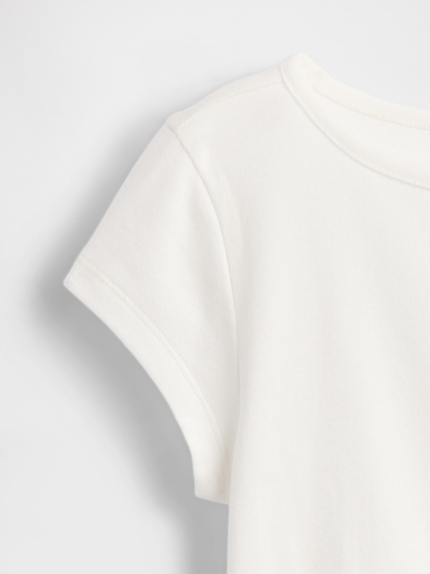 White Cap-Sleeve Fitted T-Shirt - Image 4 of 4