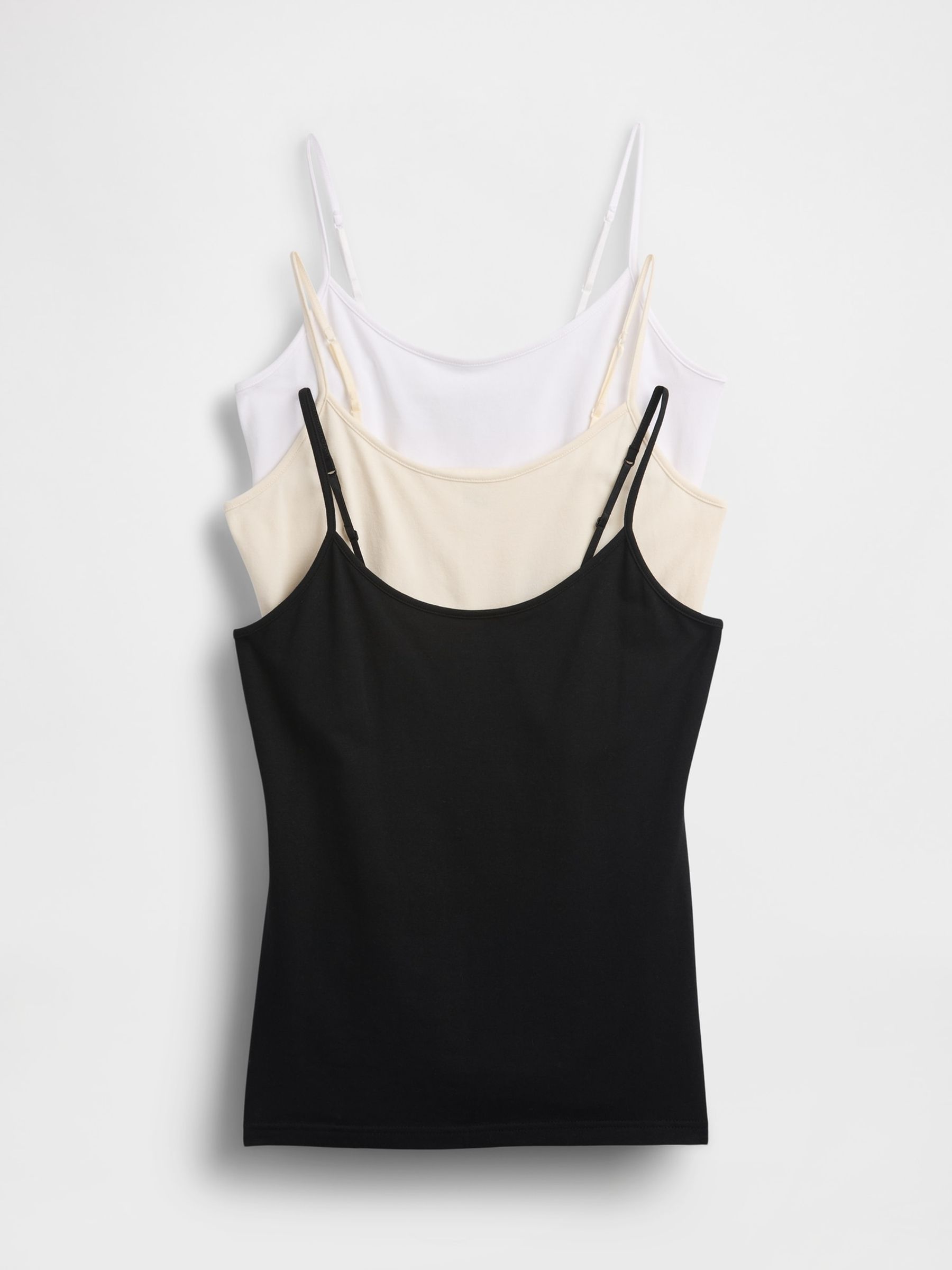 Black/White/Beige Stretch Jersey Cami (3-Pack) - Image 1 of 4