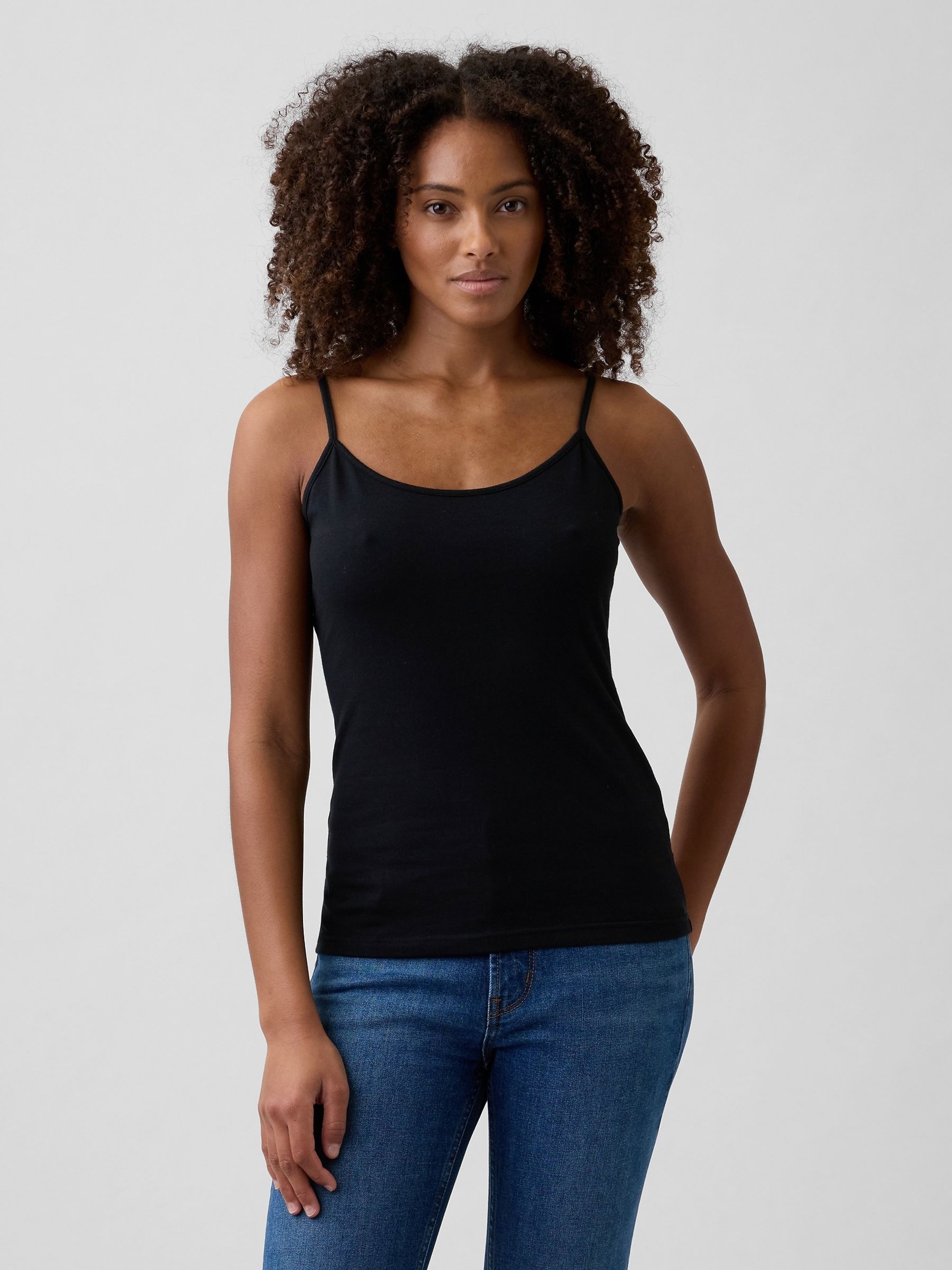 Black/White/Beige Stretch Jersey Cami (3-Pack) - Image 2 of 4