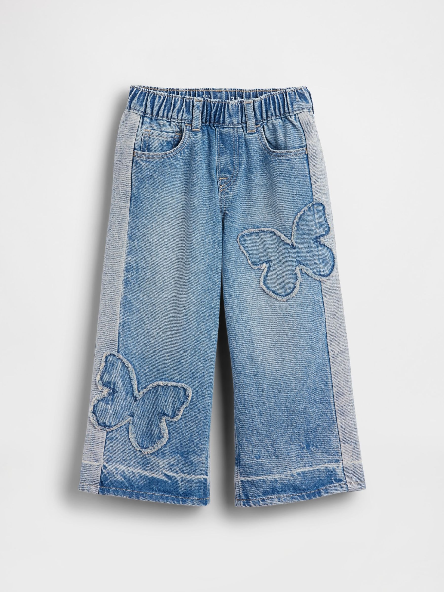 Blue Butterfly Pull On Baggy Jeans (6mths-5yrs) - Image 2 of 3