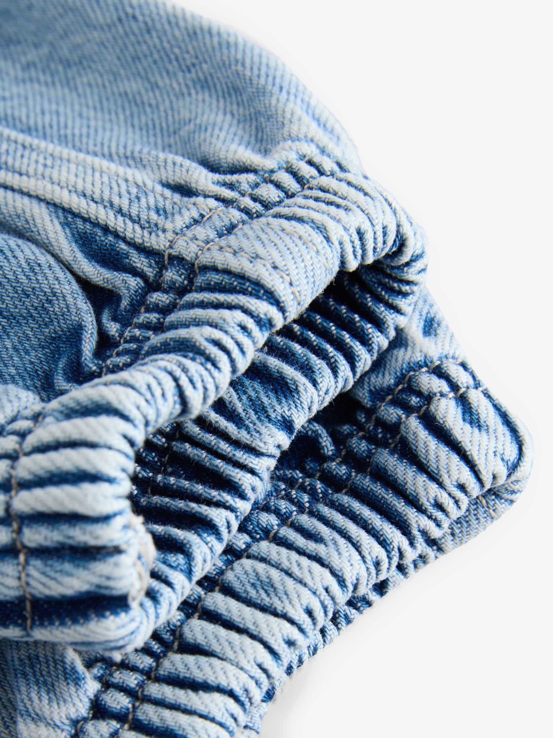 Medium wash Knit Hooded Denim Jacket - Image 5 of 5