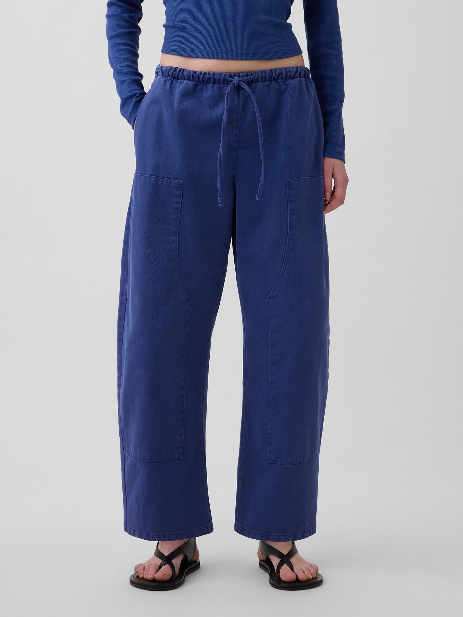 Blue Easy Double-Knee Barrel Trousers - Image 1 of 4
