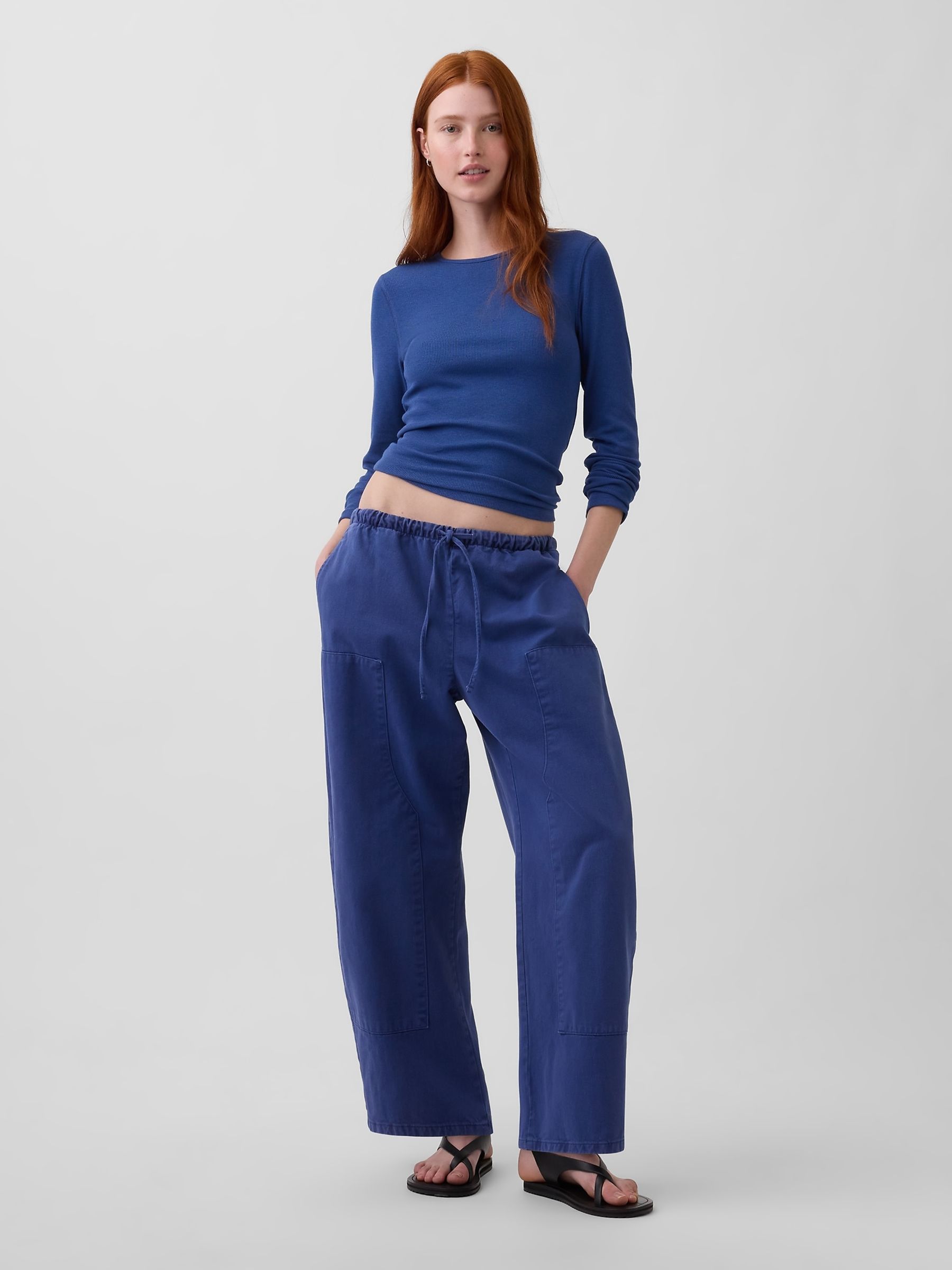 Blue Easy Double-Knee Barrel Trousers - Image 3 of 4