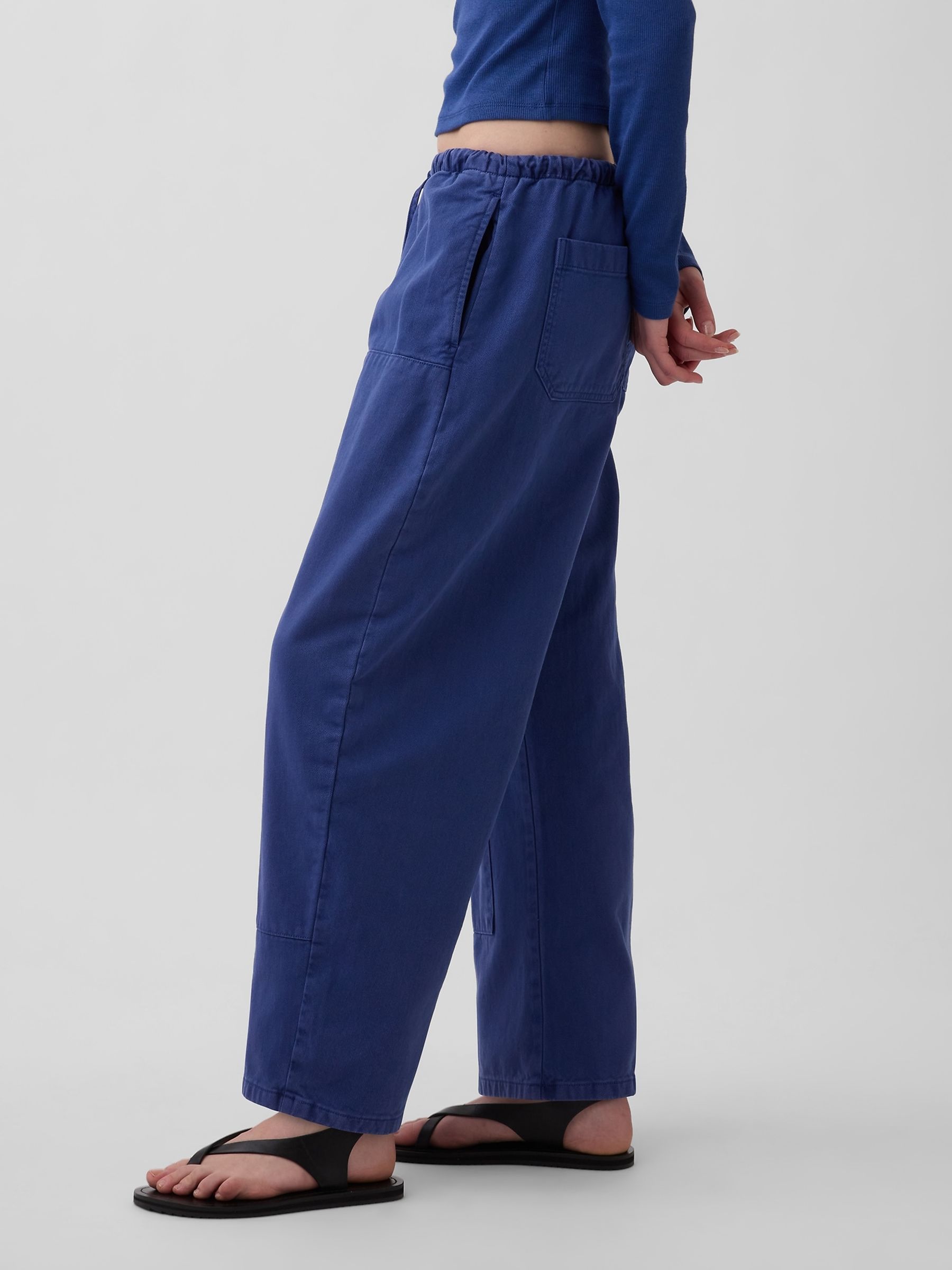 Blue Easy Double-Knee Barrel Trousers - Image 4 of 4