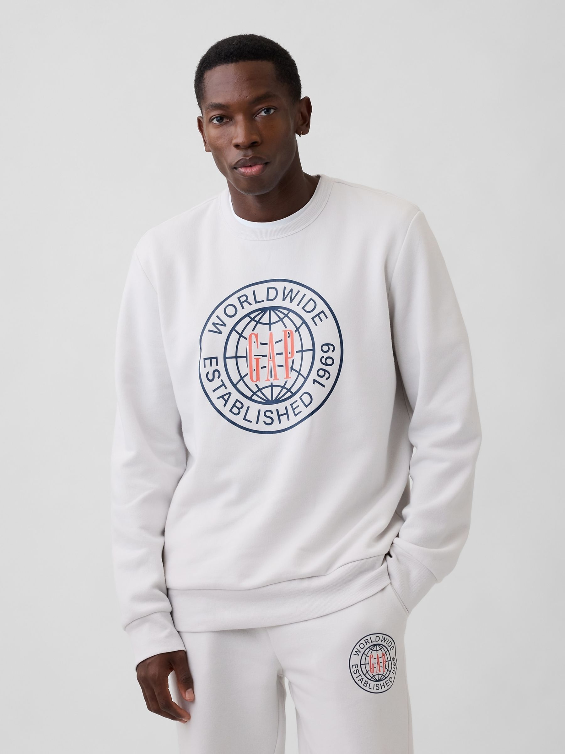White Relaxed Graphic Sweatshirt - Image 1 of 4