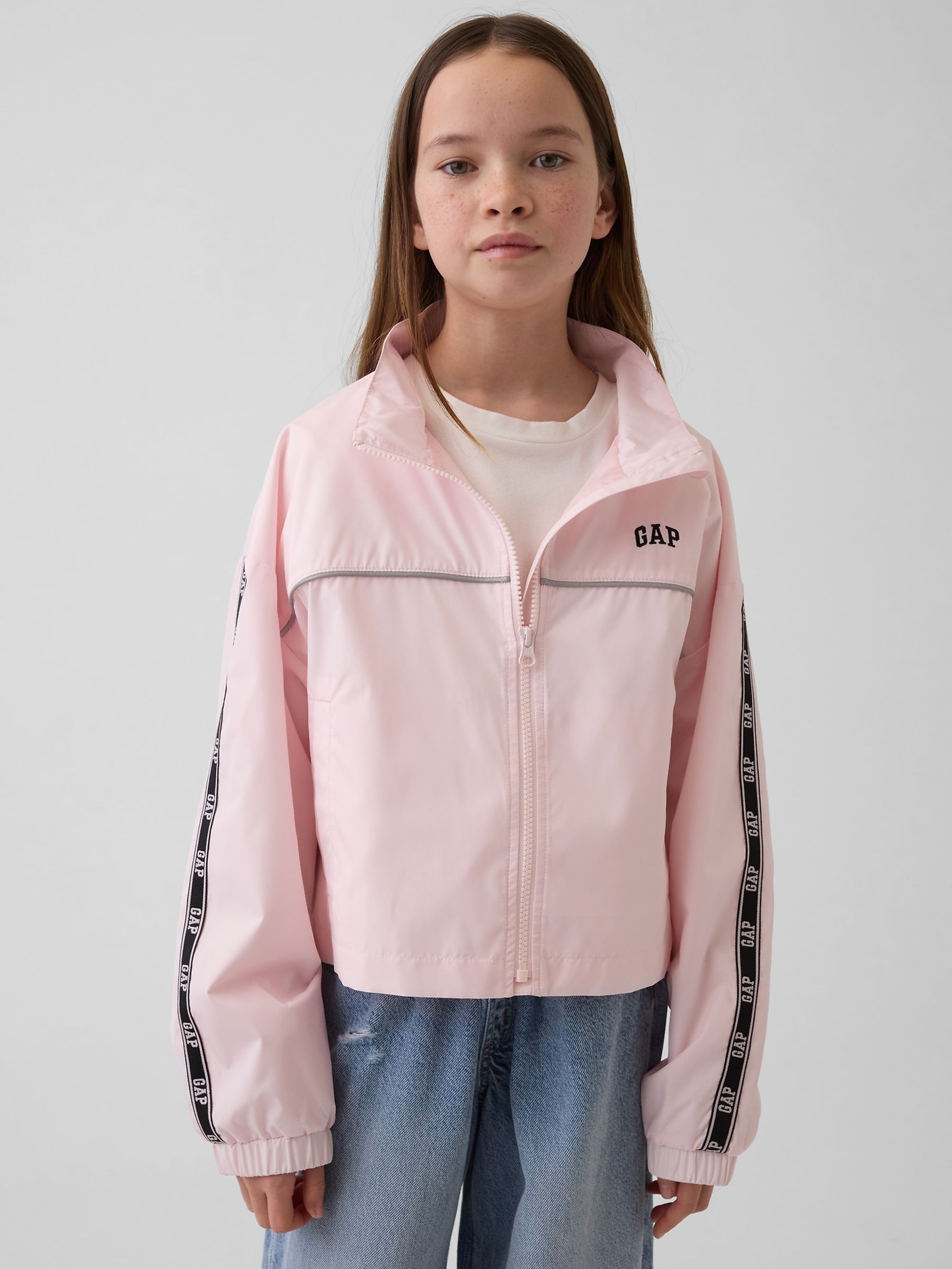 Pink Relaxed Windbreaker Jacket - Image 1 of 5