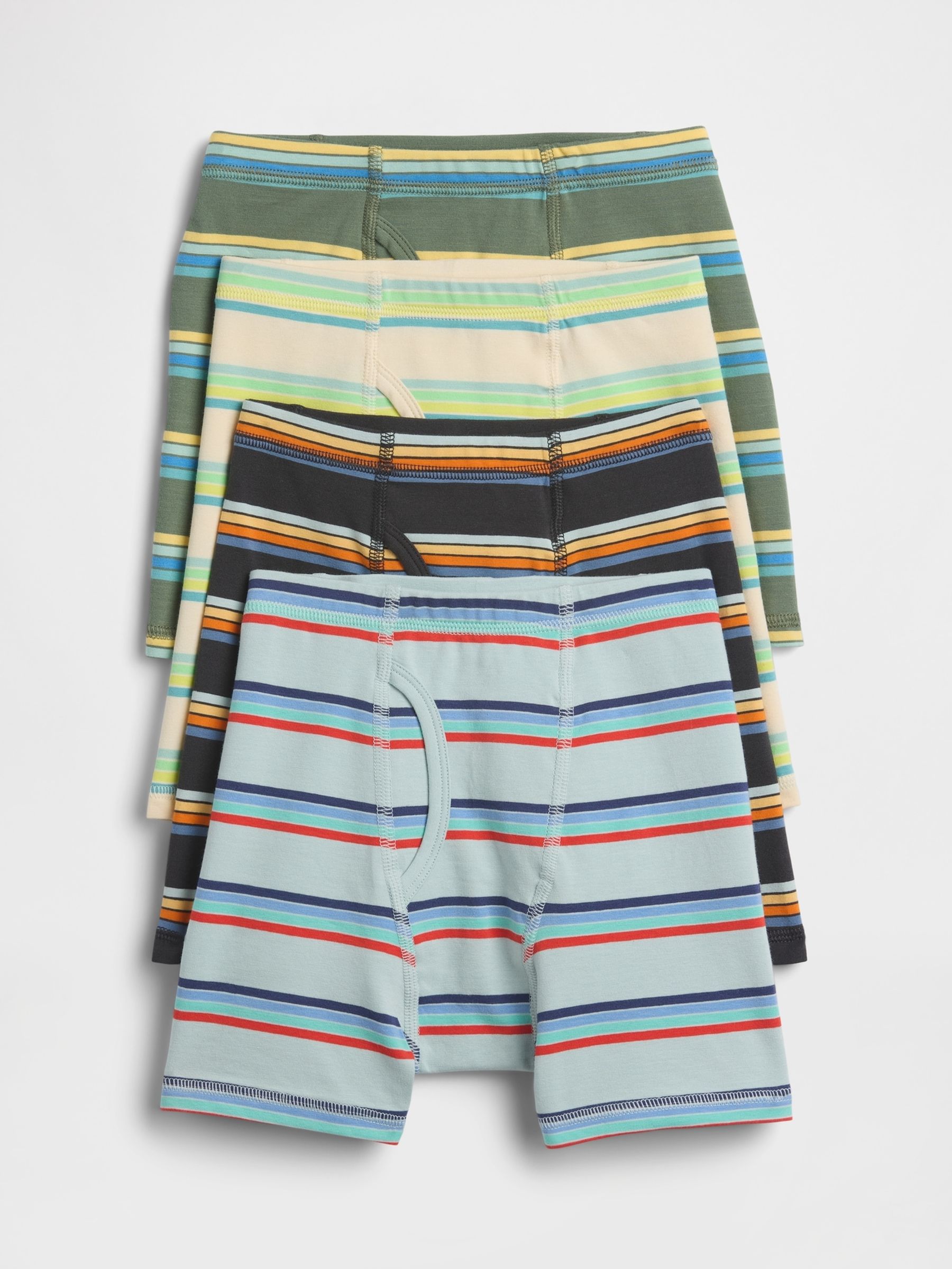 Blue Multi Stripe Boxer Briefs 4-Pack - Image 1 of 1