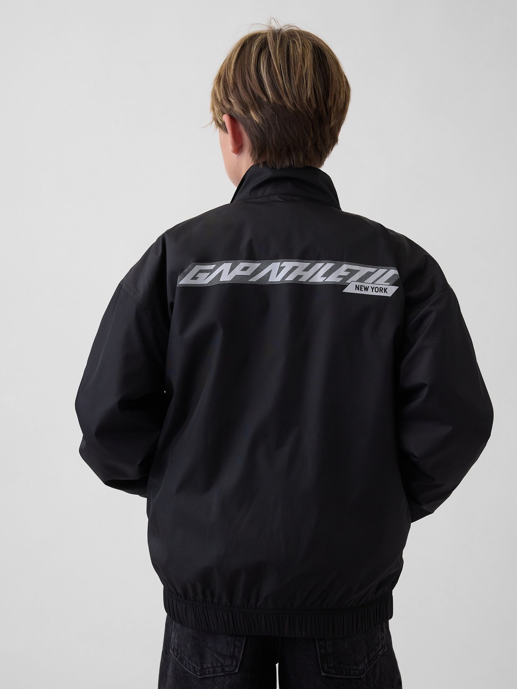 Black Relaxed Windbreaker Jacket - Image 2 of 4
