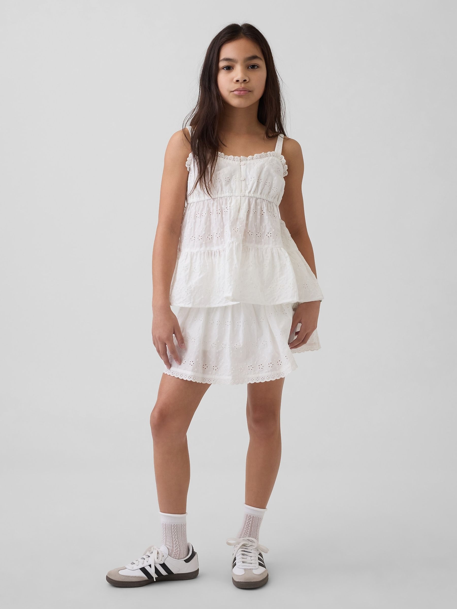 White Tiered Eyelet Vest - Image 3 of 5