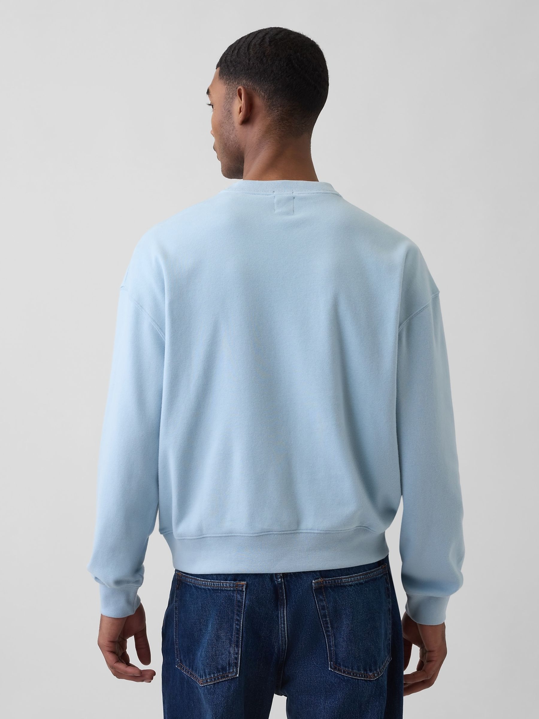 Blue VintageSoft French Terry Oversized Athletic Sweatshirt - Image 2 of 4