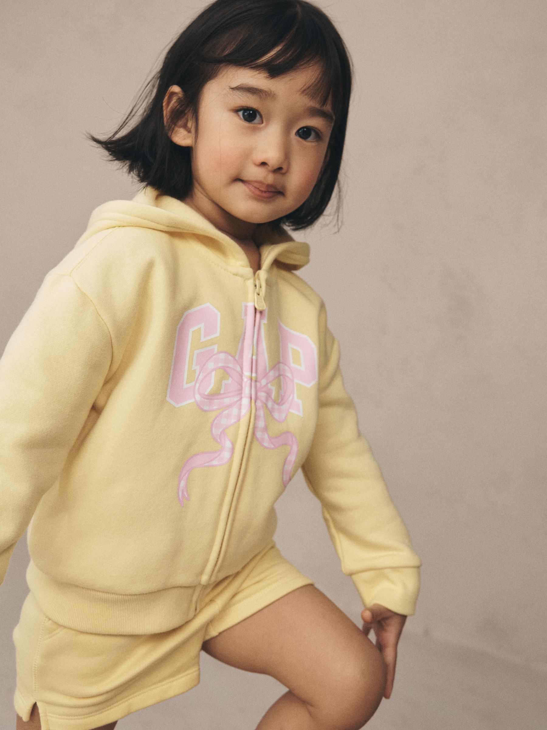 Yellow Relaxed Logo Zip Hoodie | Gap