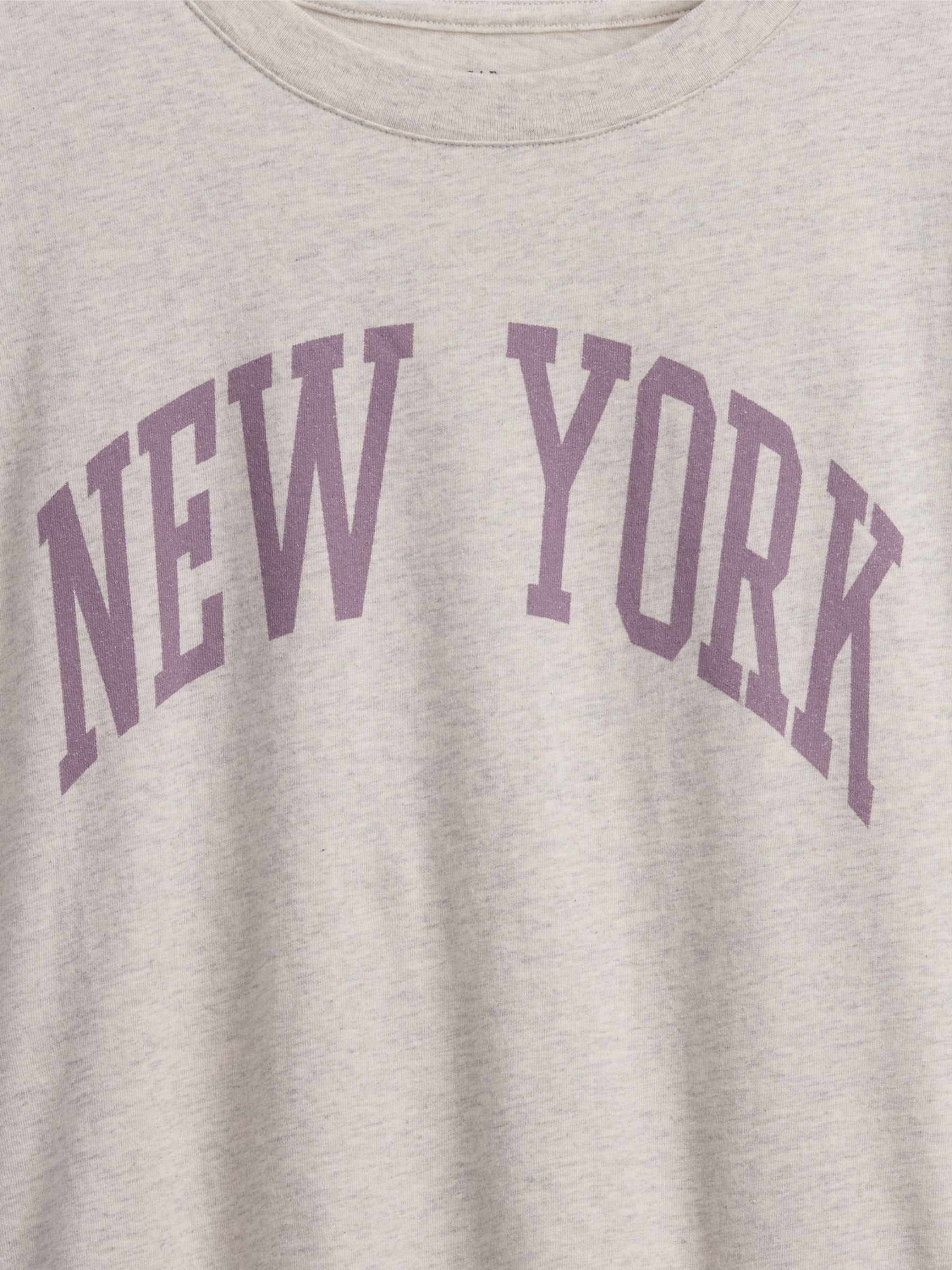 Grey New York Oversized Graphic T-Shirt - Image 4 of 4