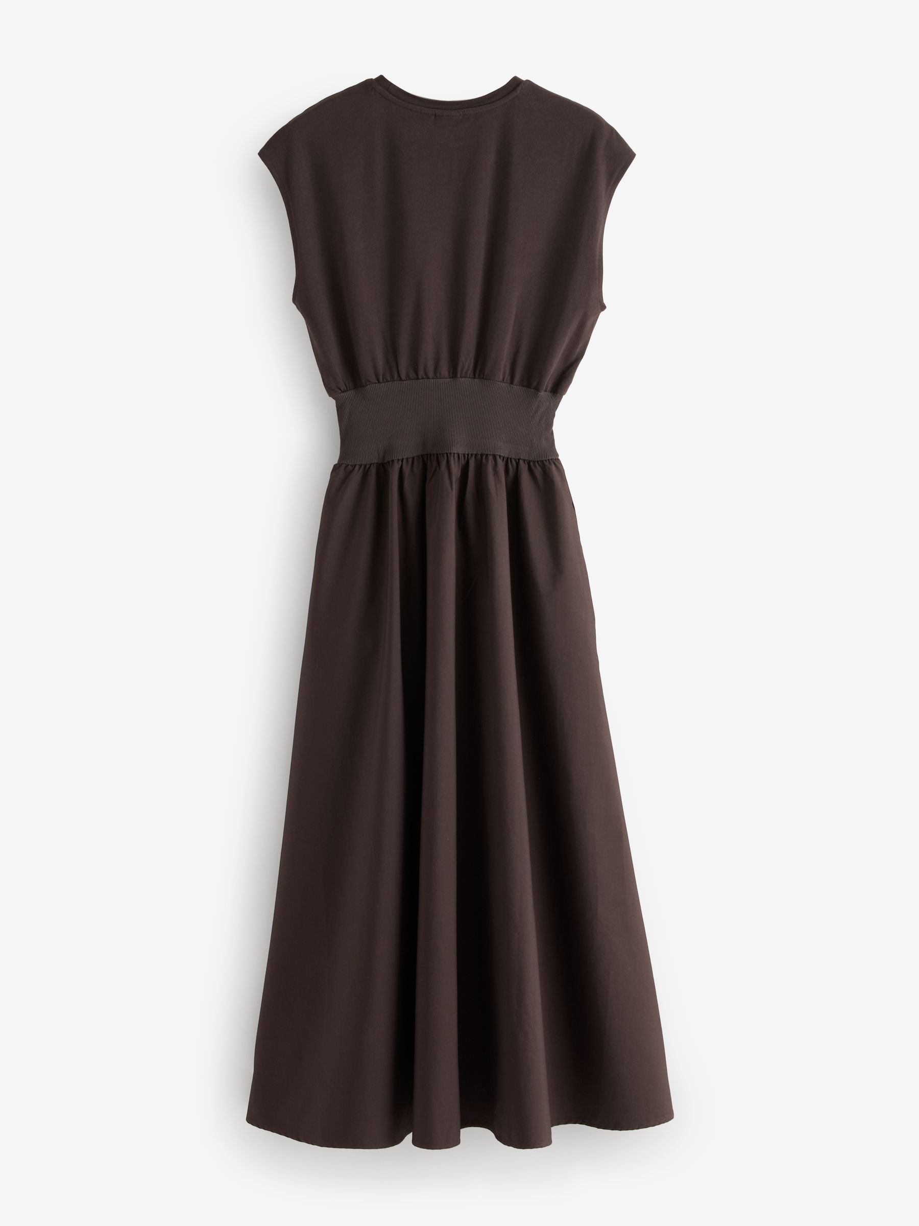 Brown Cinched Waist Midi Dress - Image 2 of 5