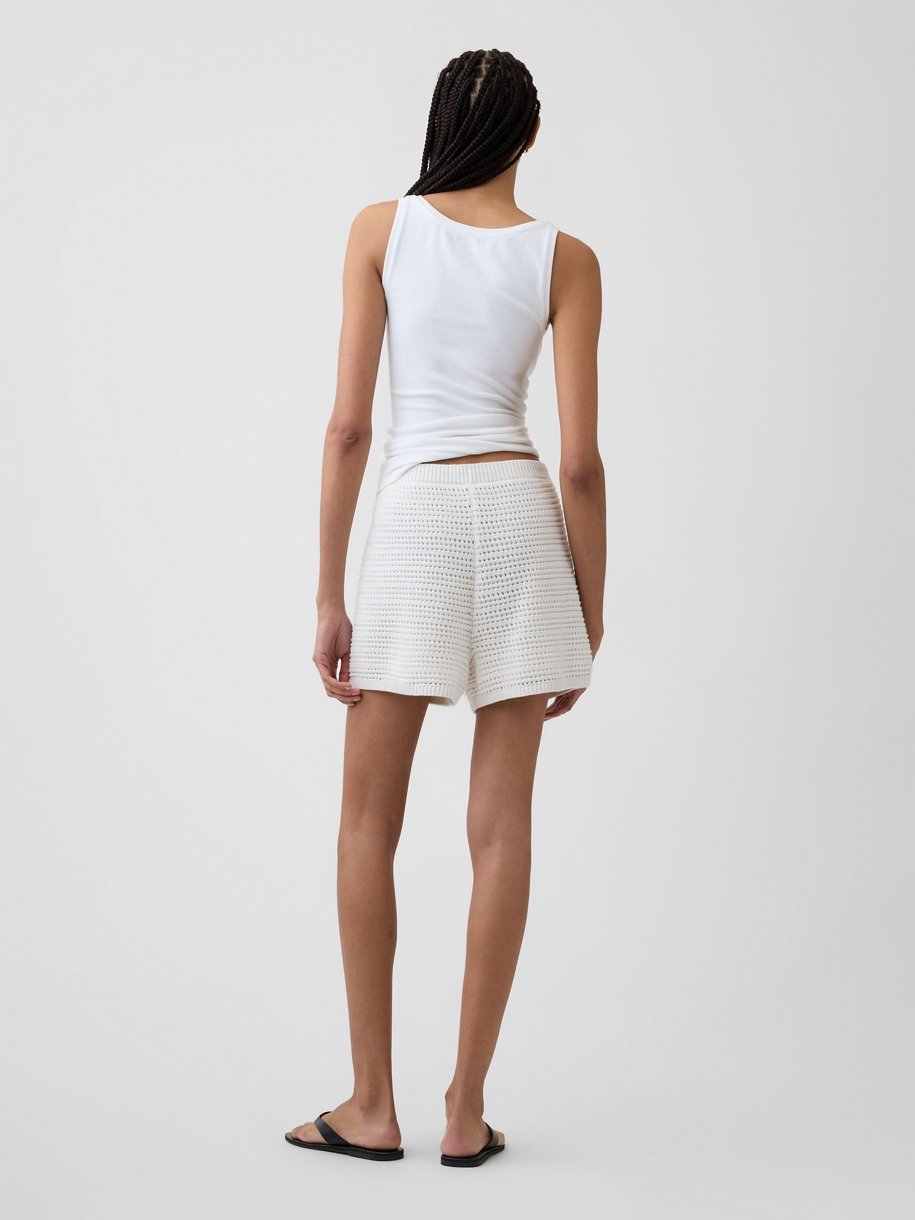 White Crochet Easy Shorts - Image 2 of 5