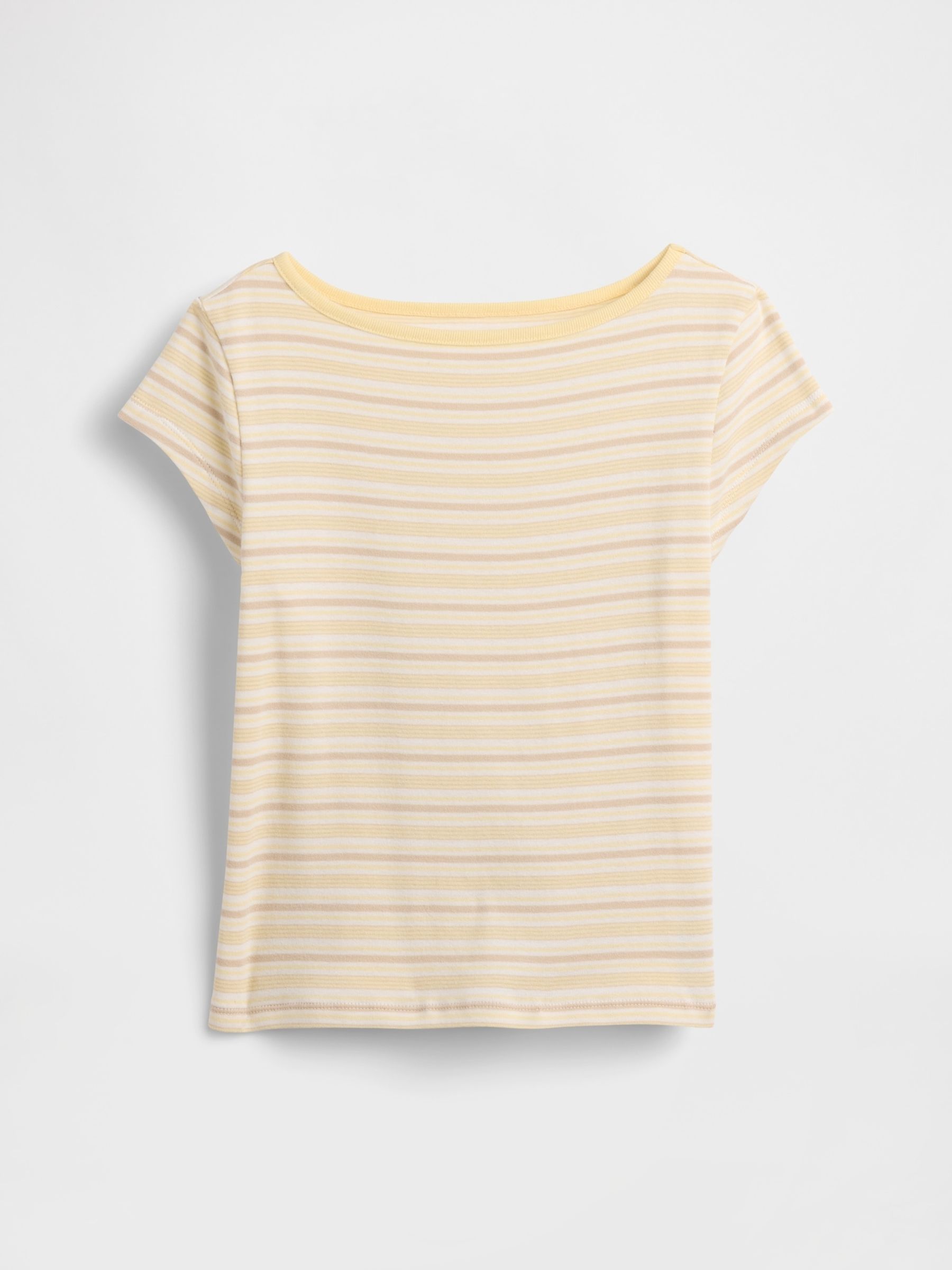Yellow Stripe Cap-Sleeve Fitted T-Shirt - Image 3 of 4