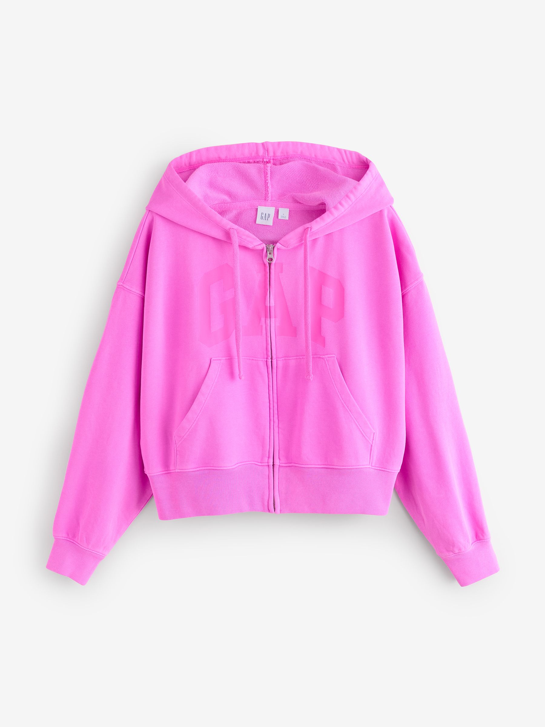 Pink Oversized Logo French Terry Zip Hoodie - Image 5 of 9