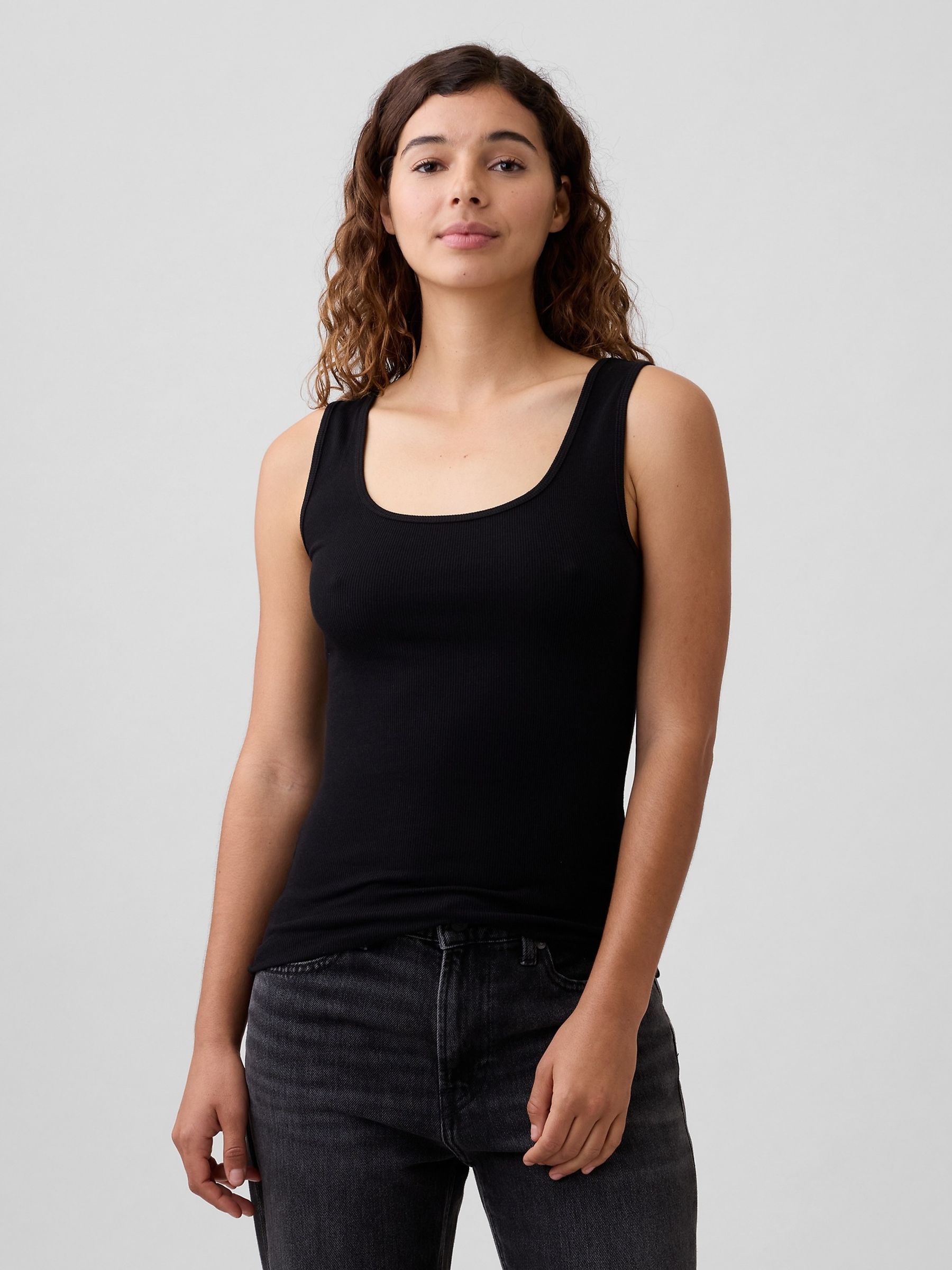 Black Ribbed Vests 2 Pack - Image 1 of 3 Black Ribbed Vests 2 Pack - Image 1 of 3