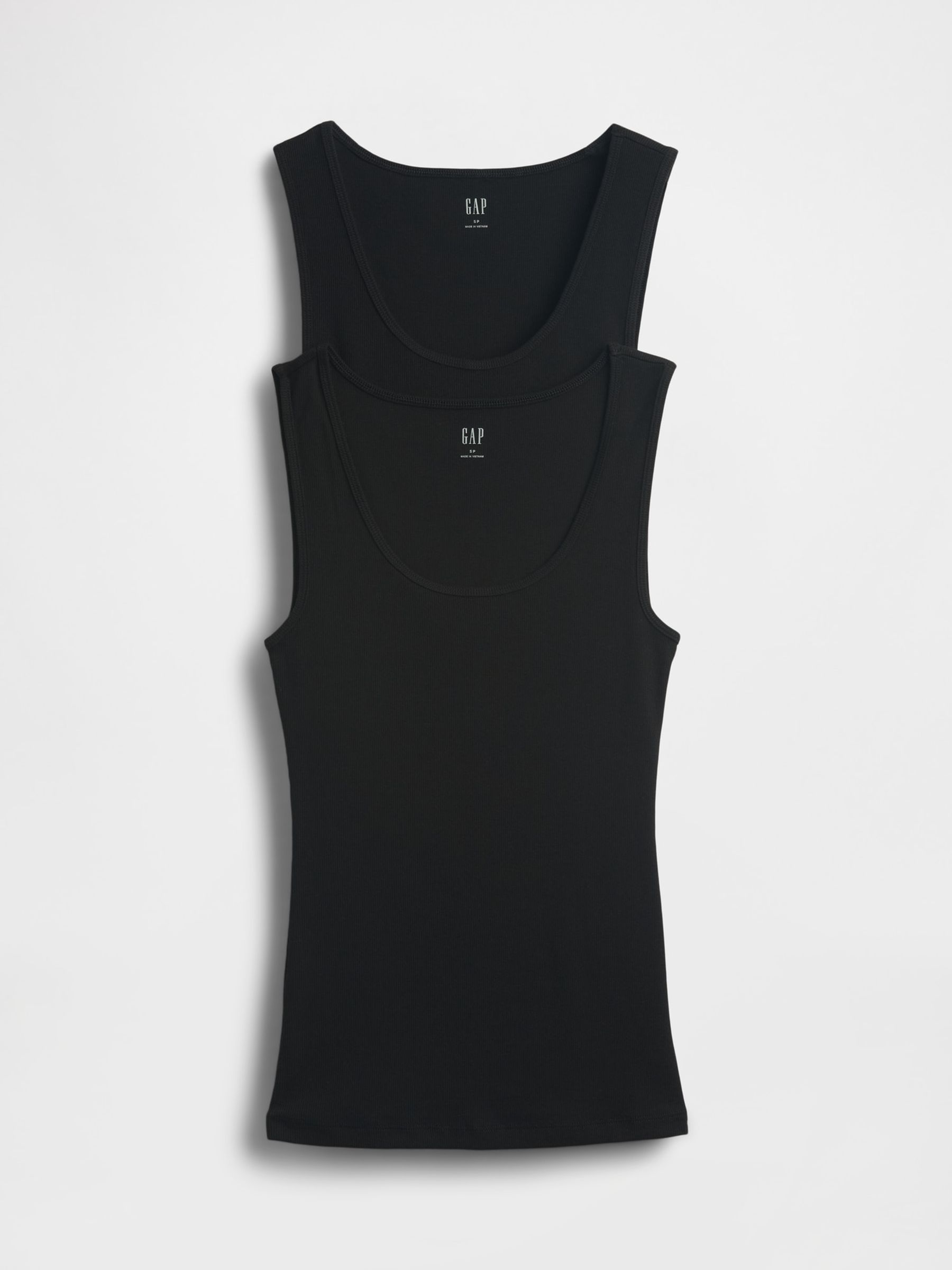 Black Ribbed Vests 2 Pack - Image 3 of 3 Black Ribbed Vests 2 Pack - Image 3 of 3