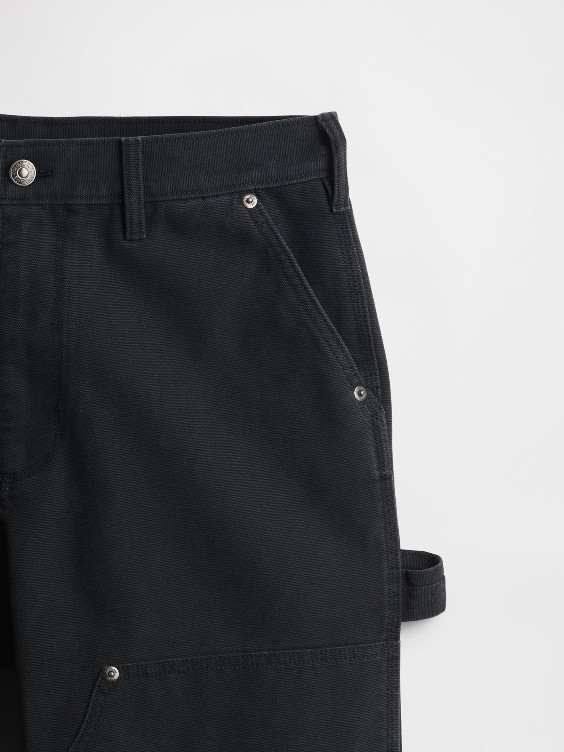 Black 90s Loose Canvas Double-Knee Carpenter Trousers - Image 5 of 5