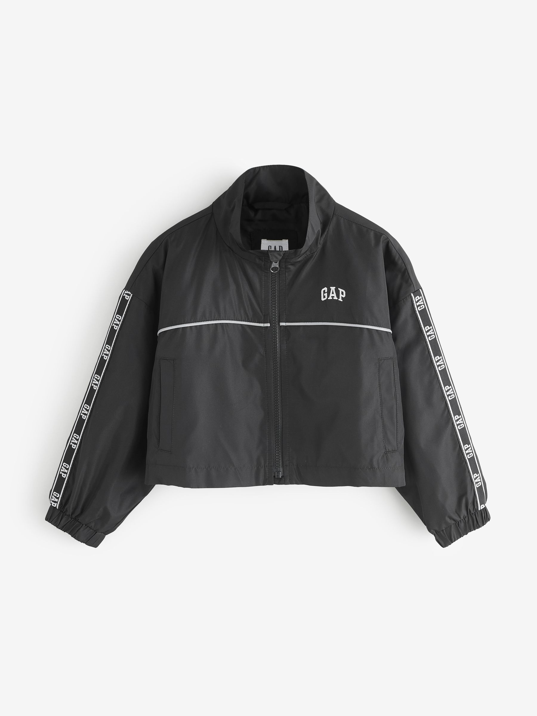 Black Relaxed Windbreaker Jacket - Image 1 of 6 Black Relaxed Windbreaker Jacket - Image 1 of 6