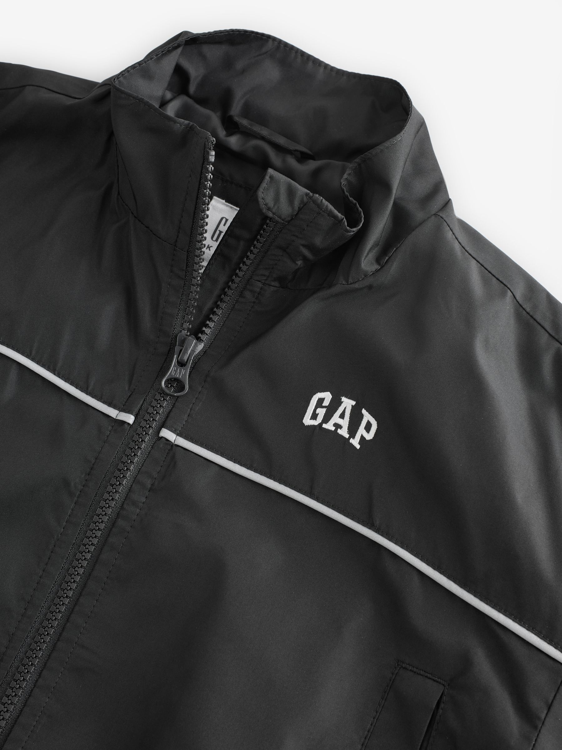 Black Relaxed Windbreaker Jacket - Image 3 of 6