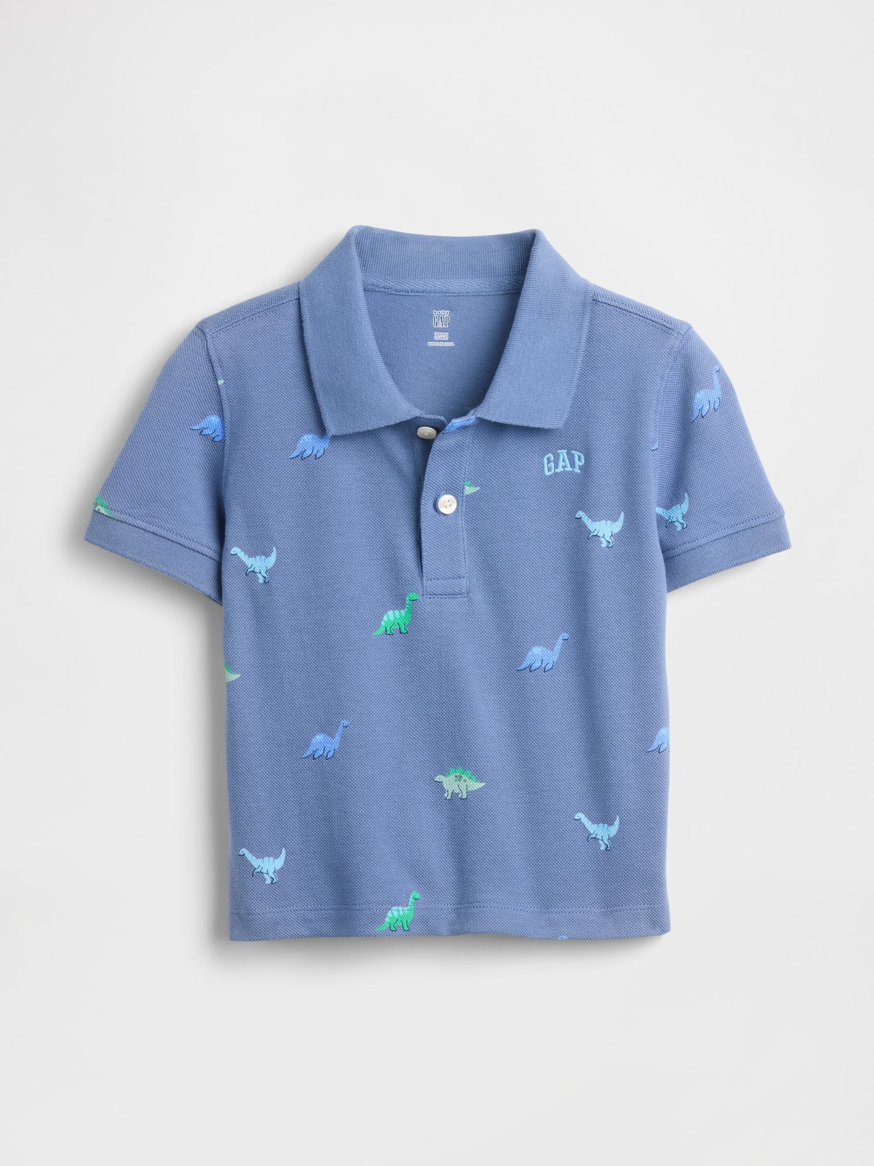 Blue Dinosaur Pique Polo Shirt - Image 2 of 3