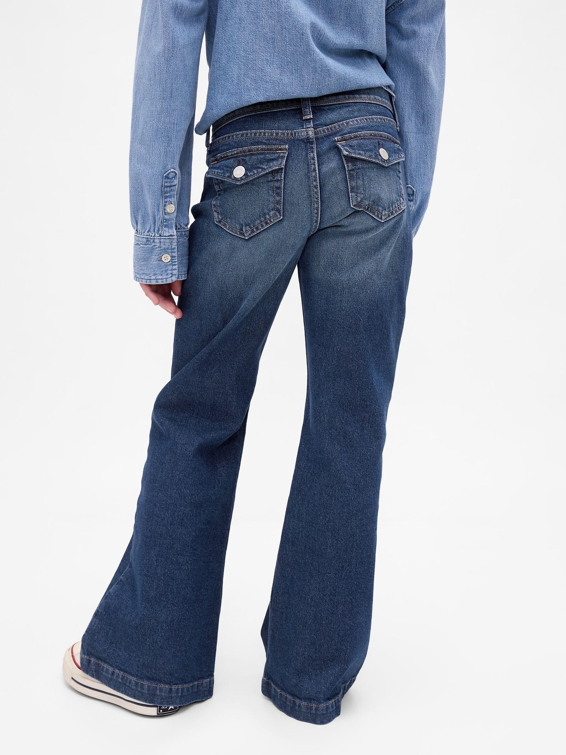 Medium Wash Low Rise Relaxed Flare Jeans - Image 2 of 5
