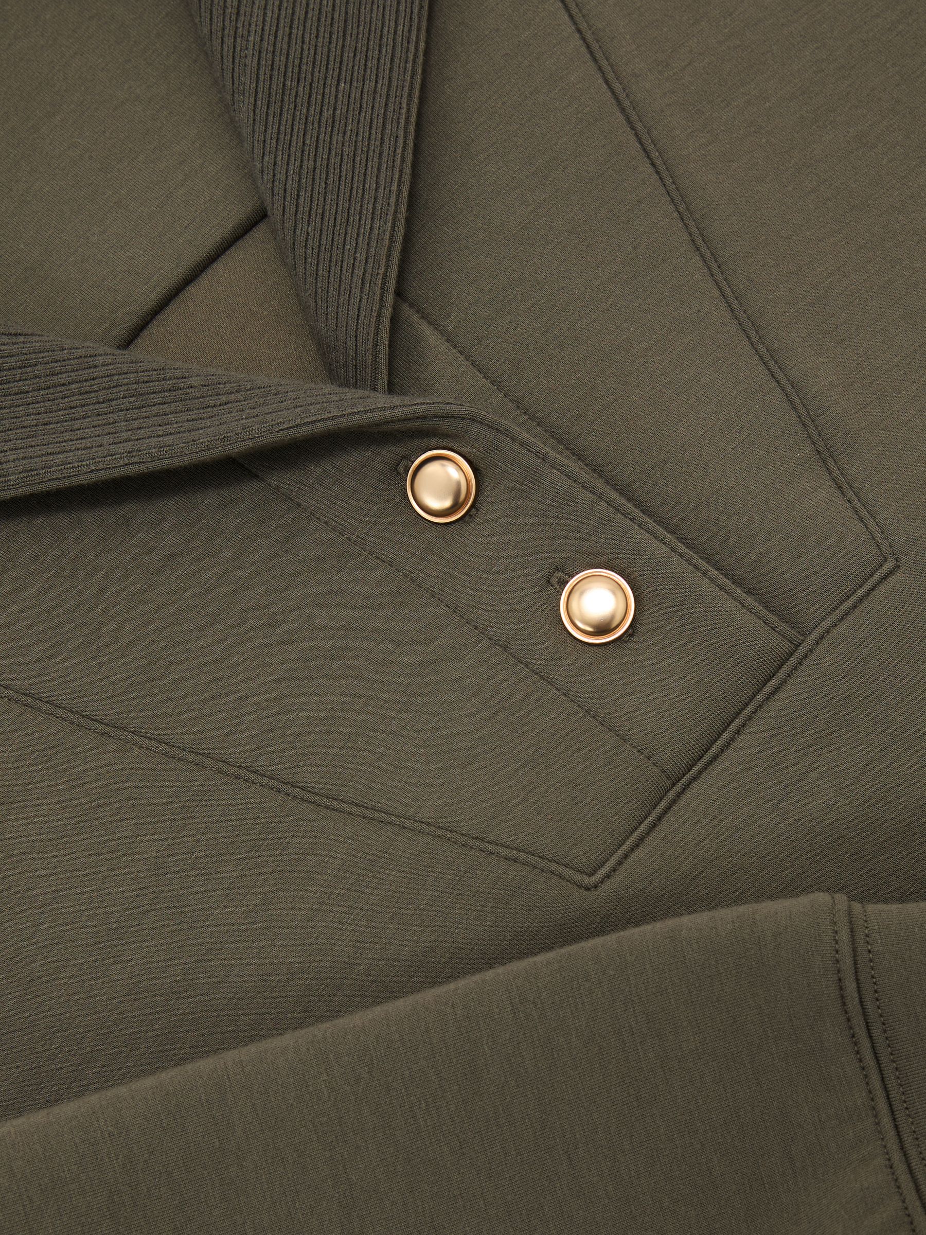 Premium Interlock Collar Sweatshirt in Khaki Green - Image 6 of 6
