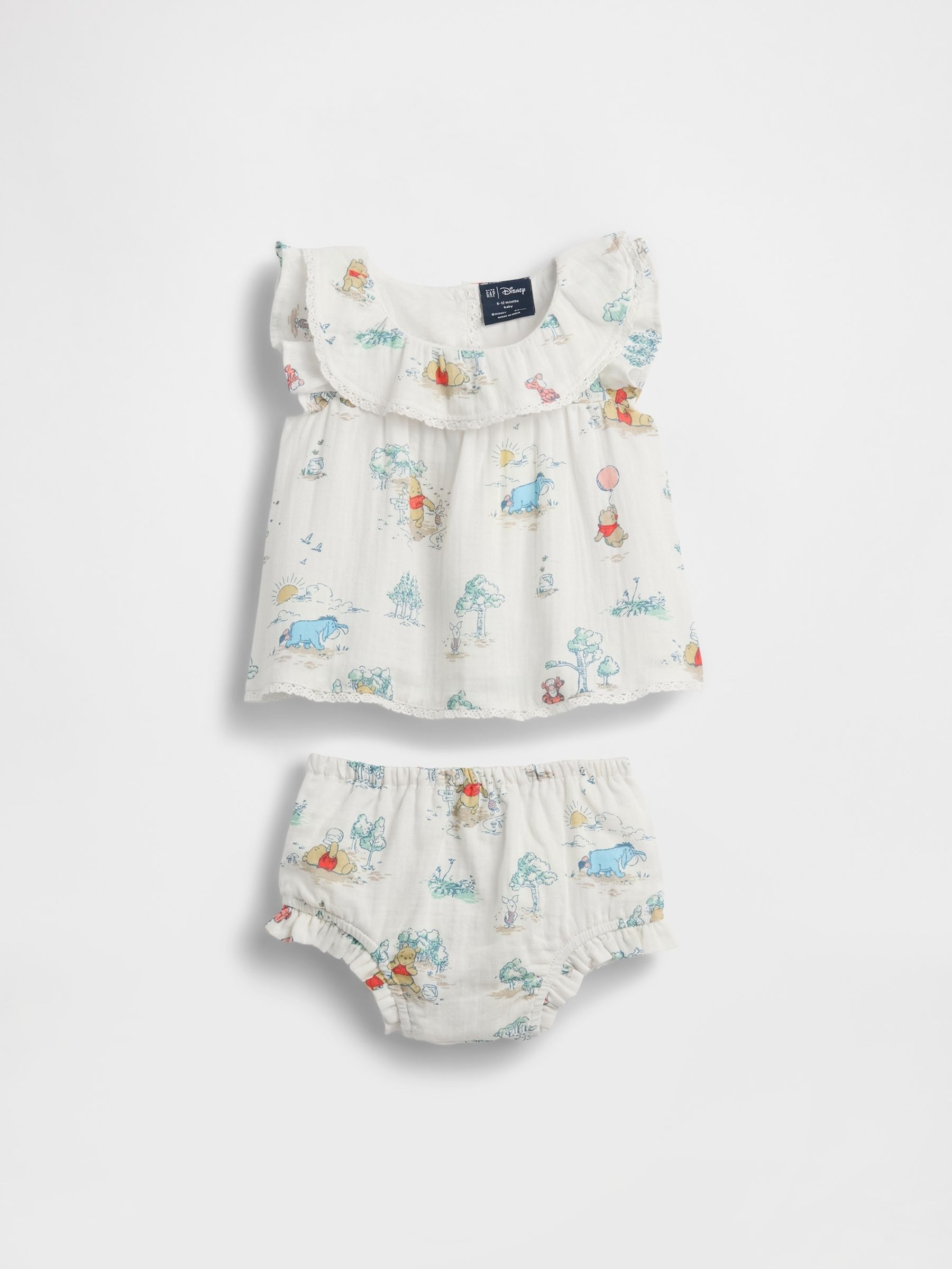 Multi Winnie The Pooh Cotton Gauze Outfit Set - Image 1 of 3 Multi Winnie The Pooh Cotton Gauze Outfit Set - Image 1 of 3