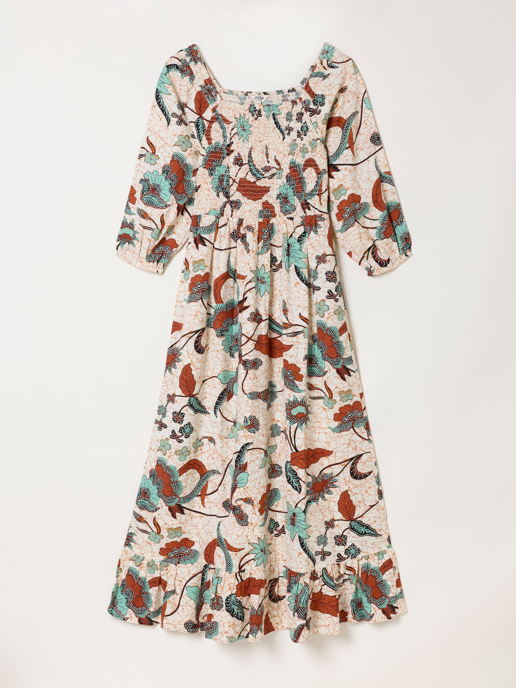 Adele Ivory Batik Regular Midi Dress - Image 6 of 6