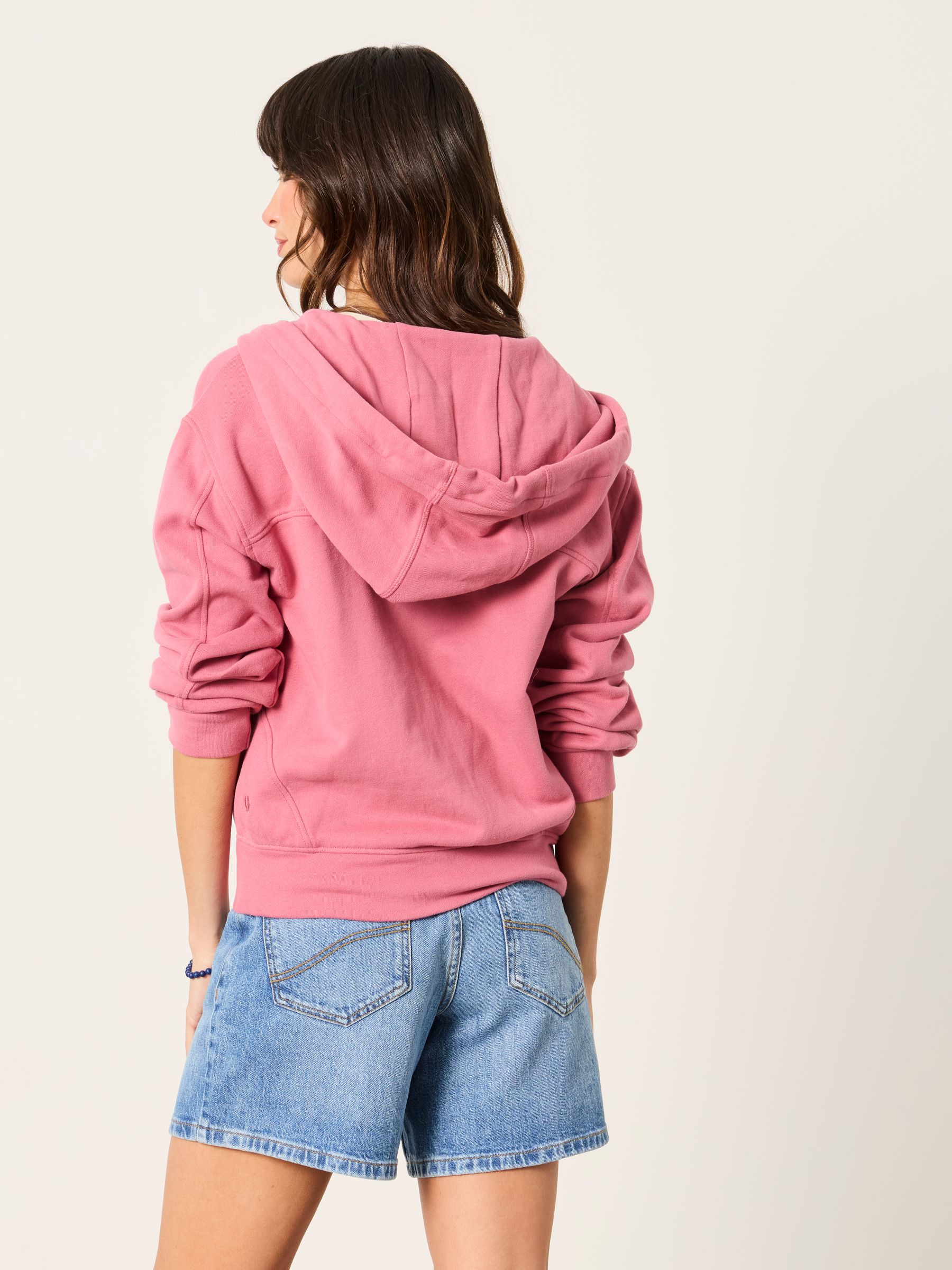 Flora Dark Pink Zip Through Hoodie - Image 2 of 6