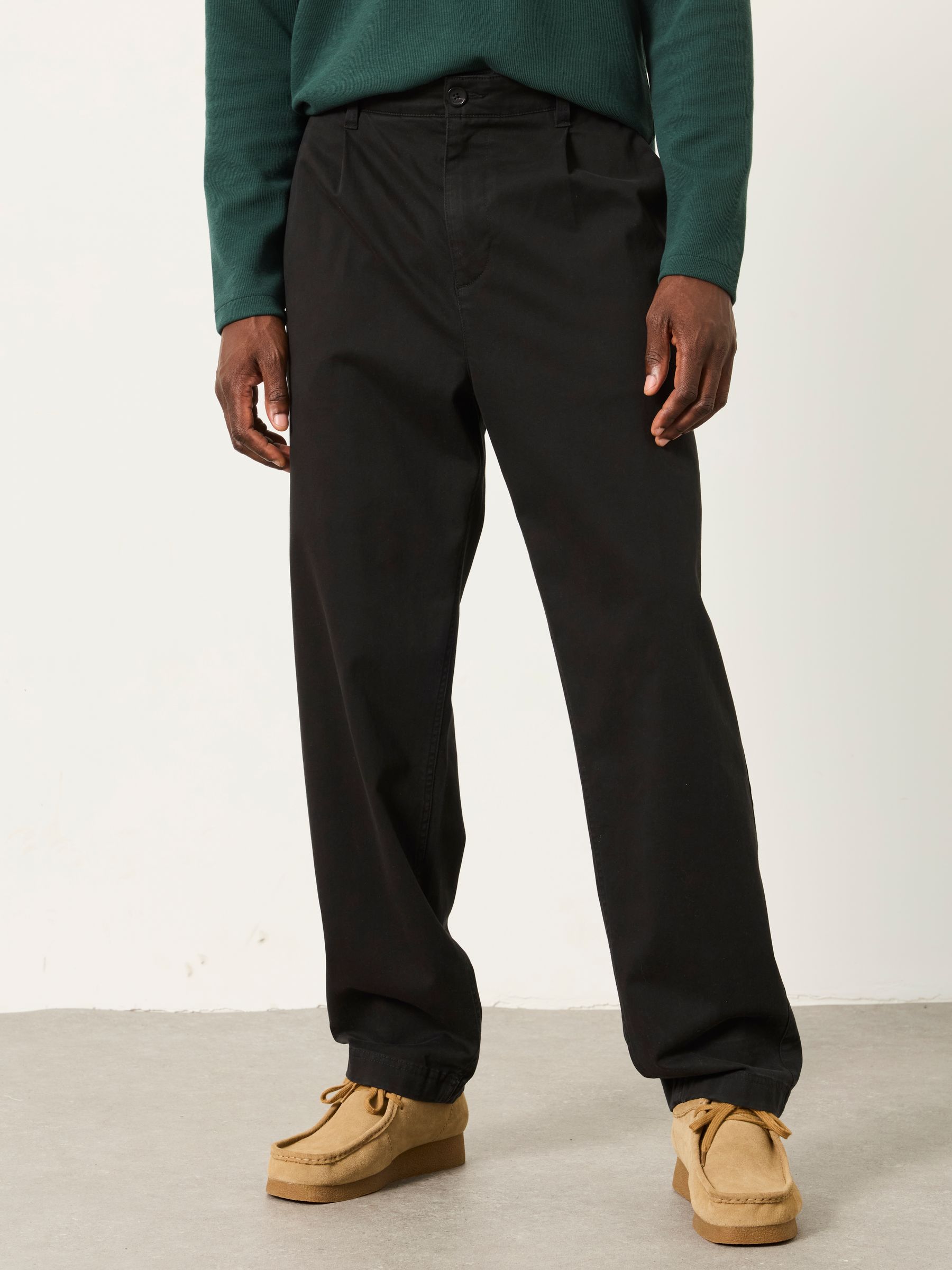 Black Perth Pleat Front Chinos - Image 1 of 6 Black Perth Pleat Front Chinos - Image 1 of 6