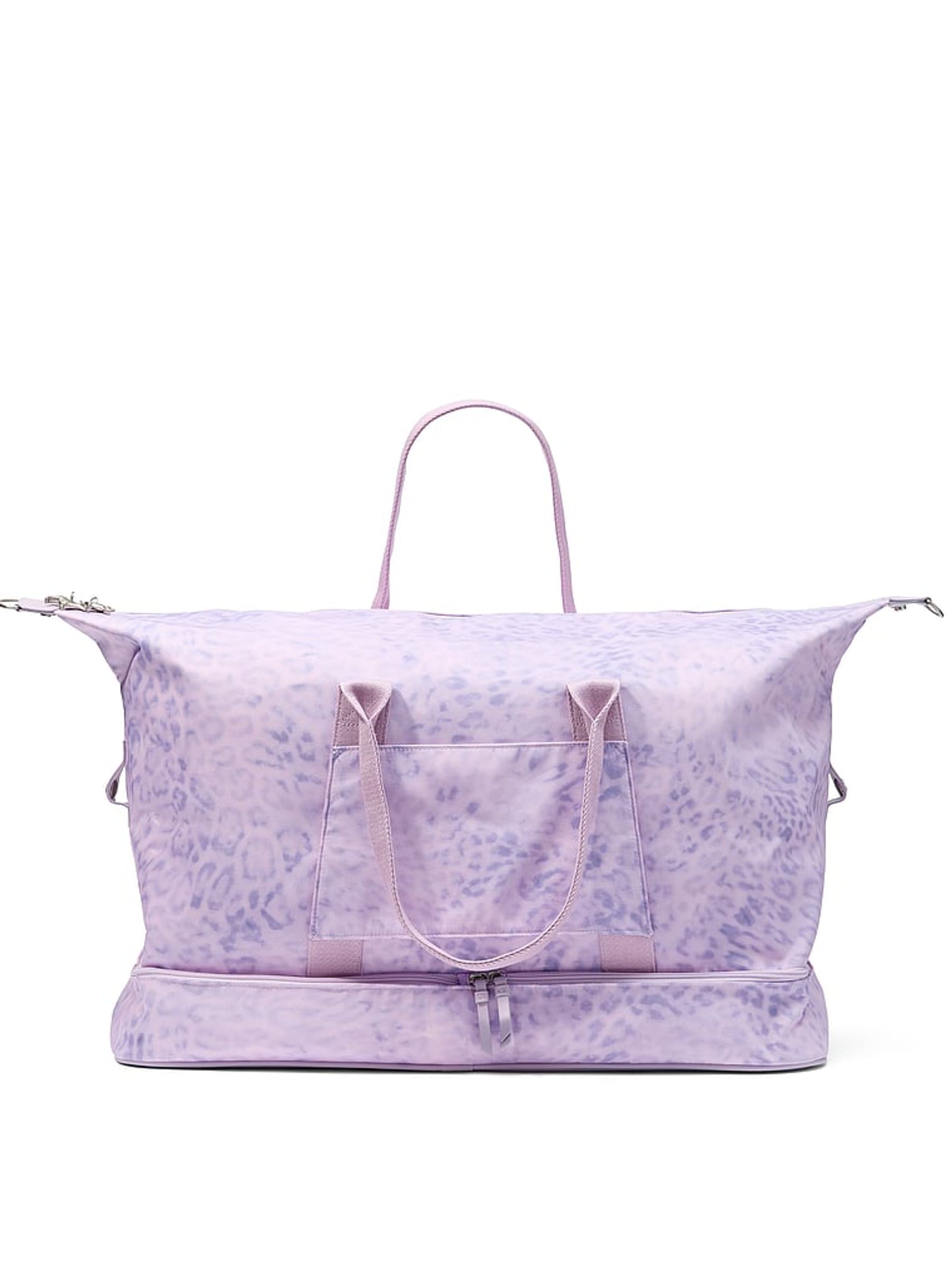 Purple Leopard Weekender Duffle Bag - Image 4 of 4 Purple Leopard Weekender Duffle Bag - Image 4 of 4